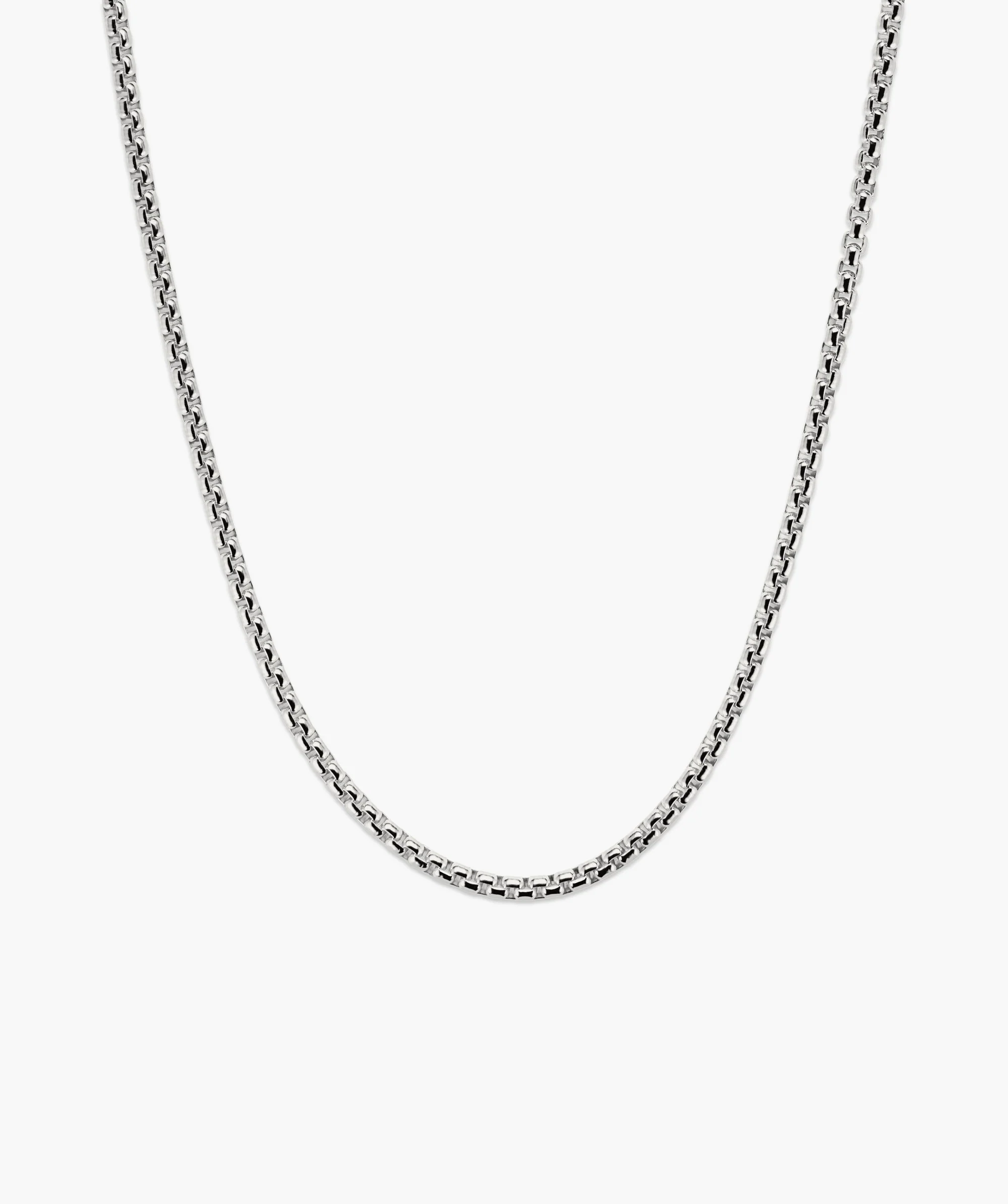 3.7mm Round Box Chain Necklace - Image 4