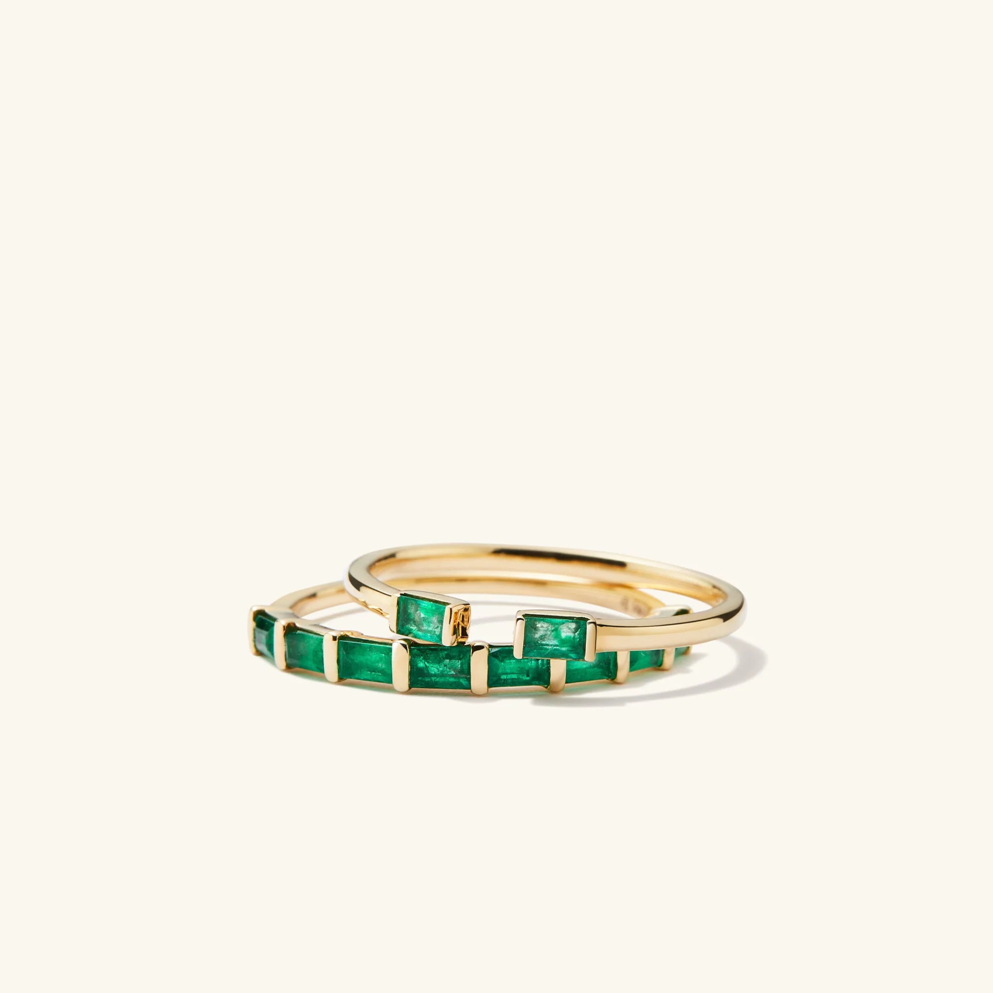 Baguette Emerald Open Ring - Image 5