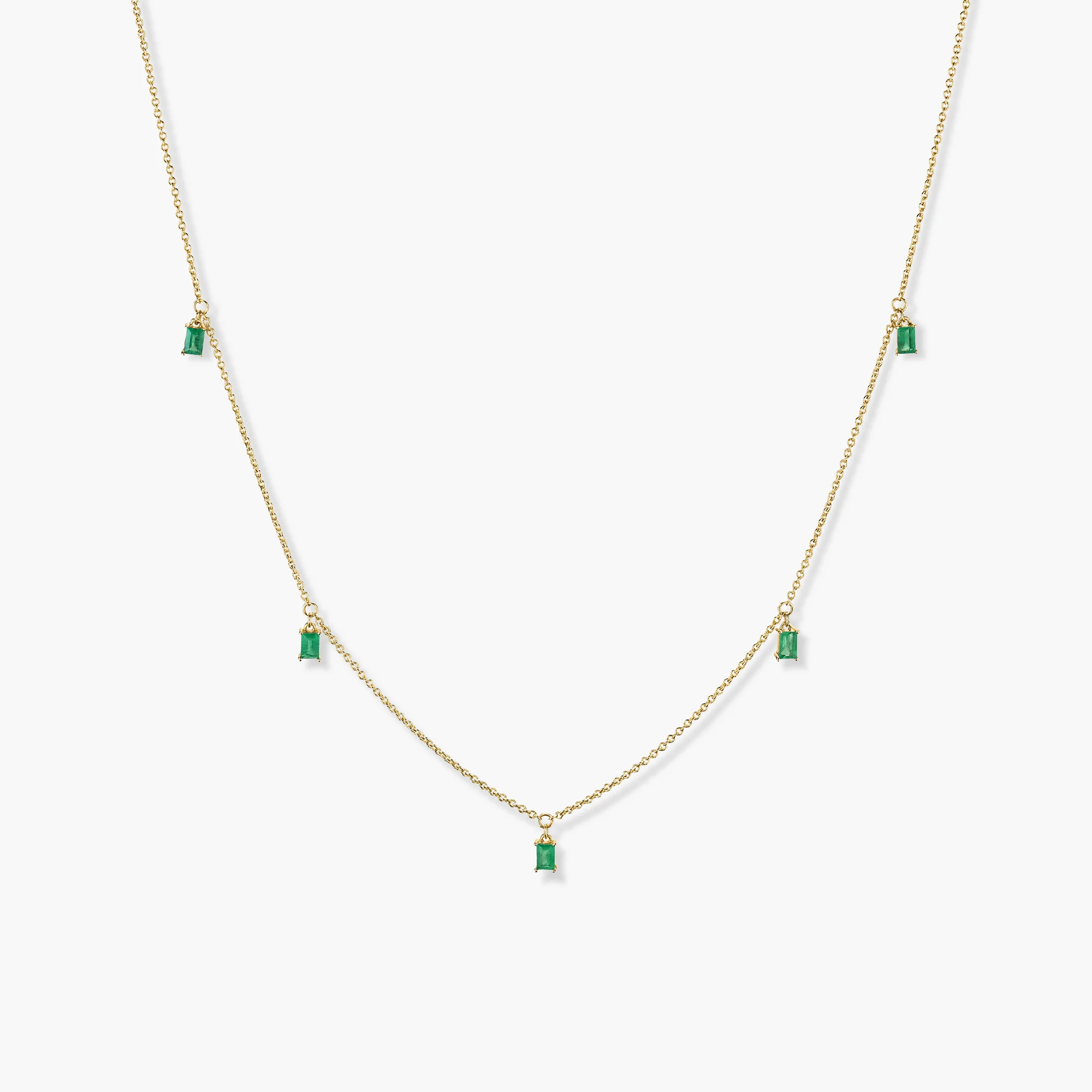 Baguette Gemstone Station Necklace - Image 11