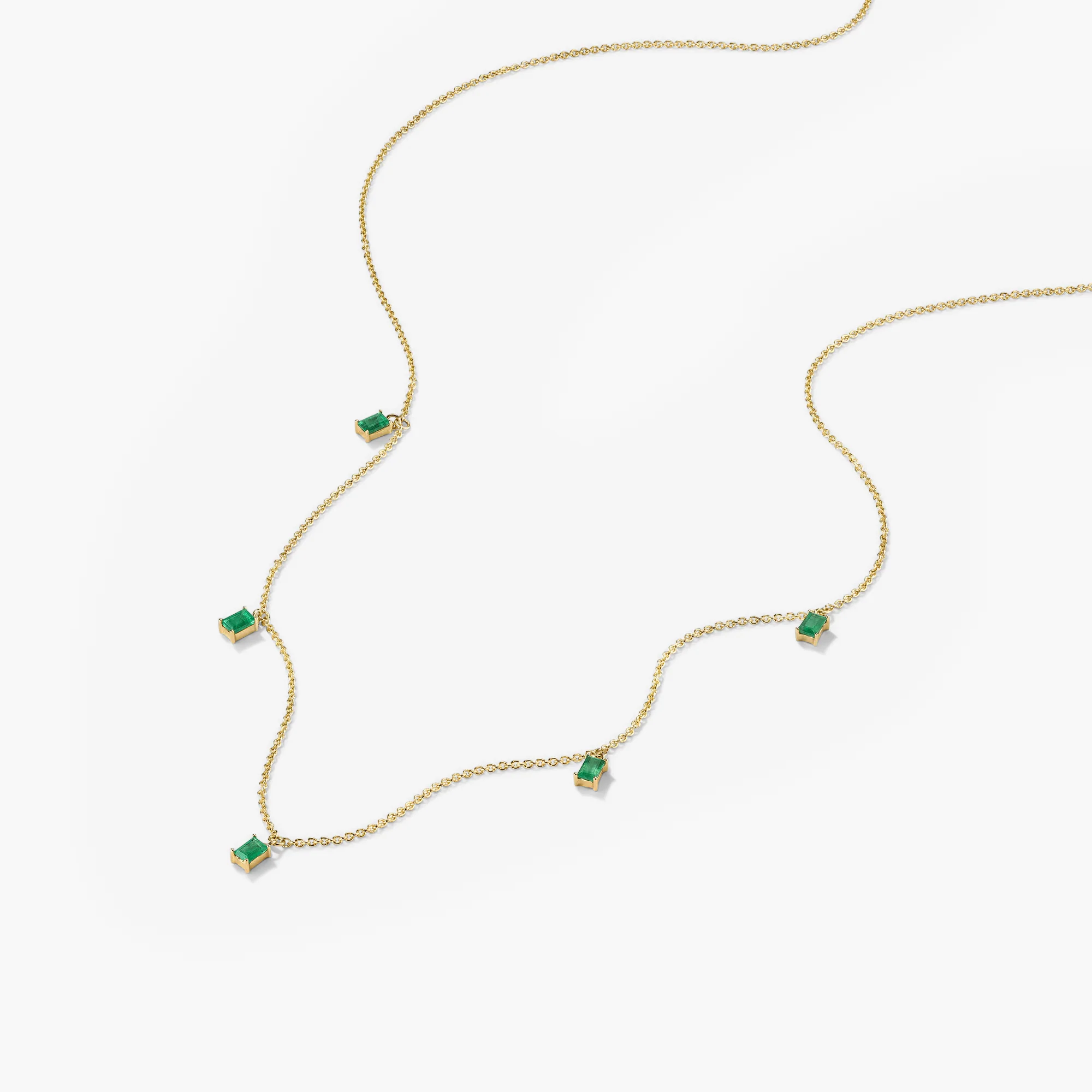 Baguette Gemstone Station Necklace - Image 12