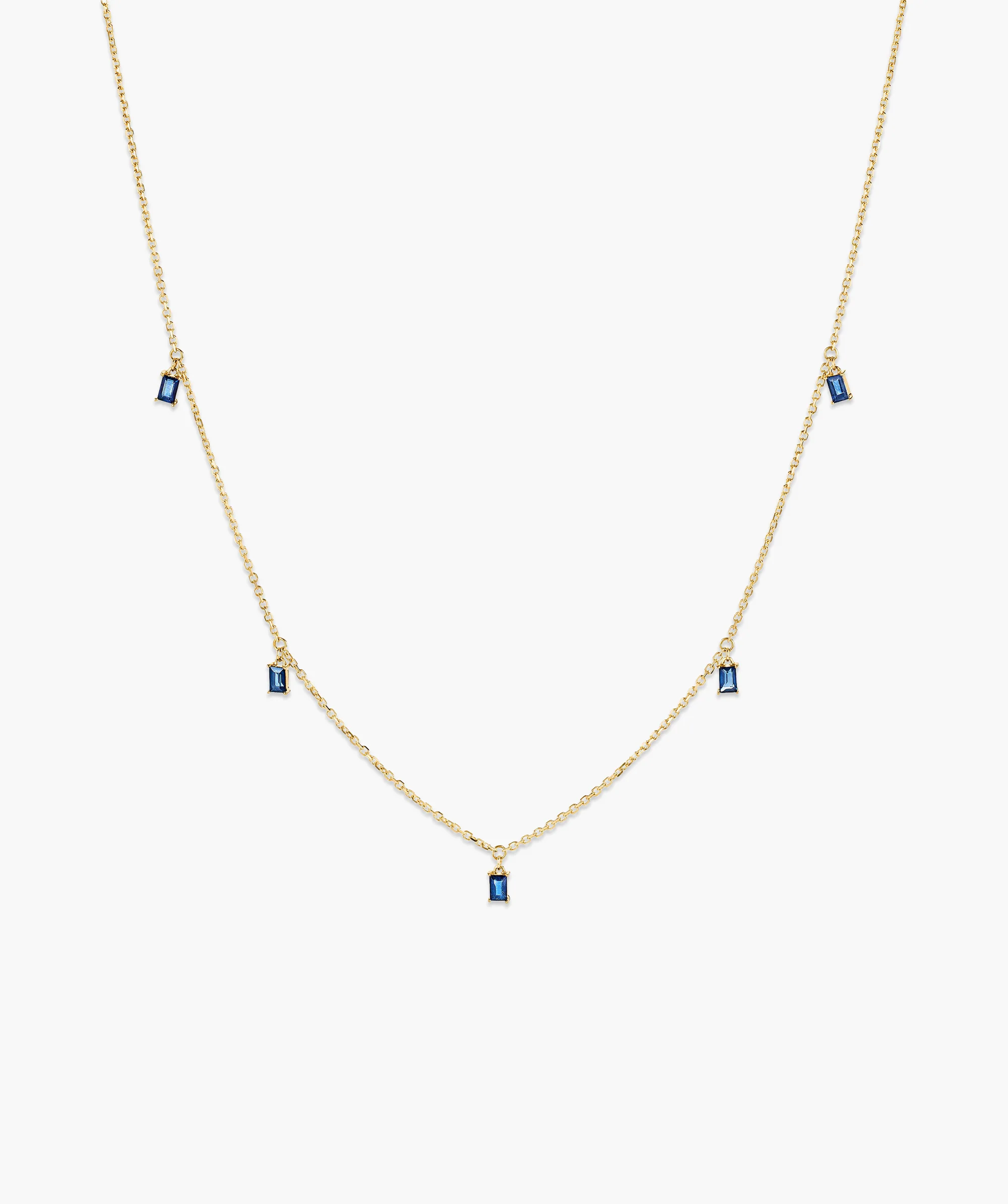 Baguette Gemstone Station Necklace - Image 14