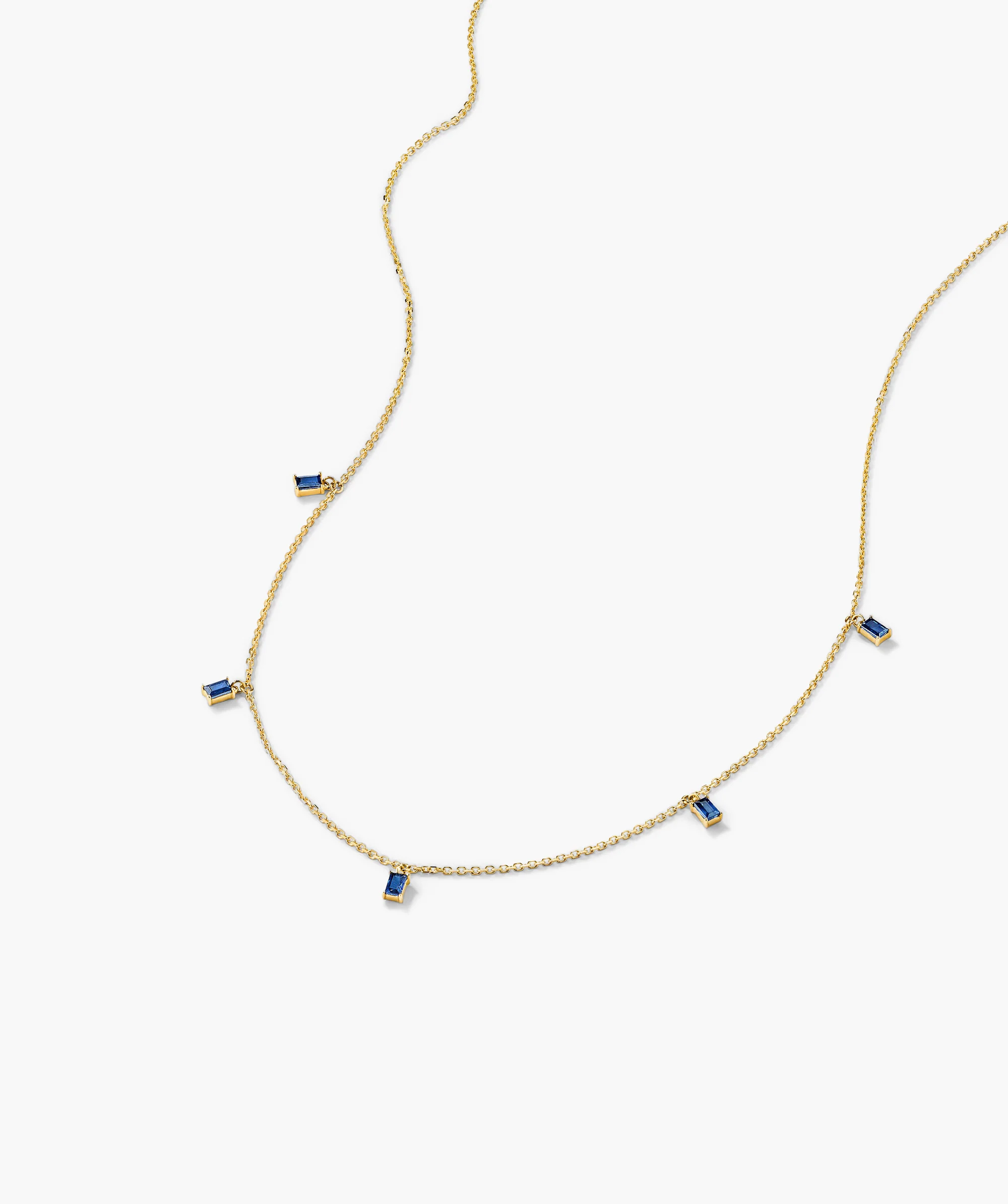 Baguette Gemstone Station Necklace - Image 15