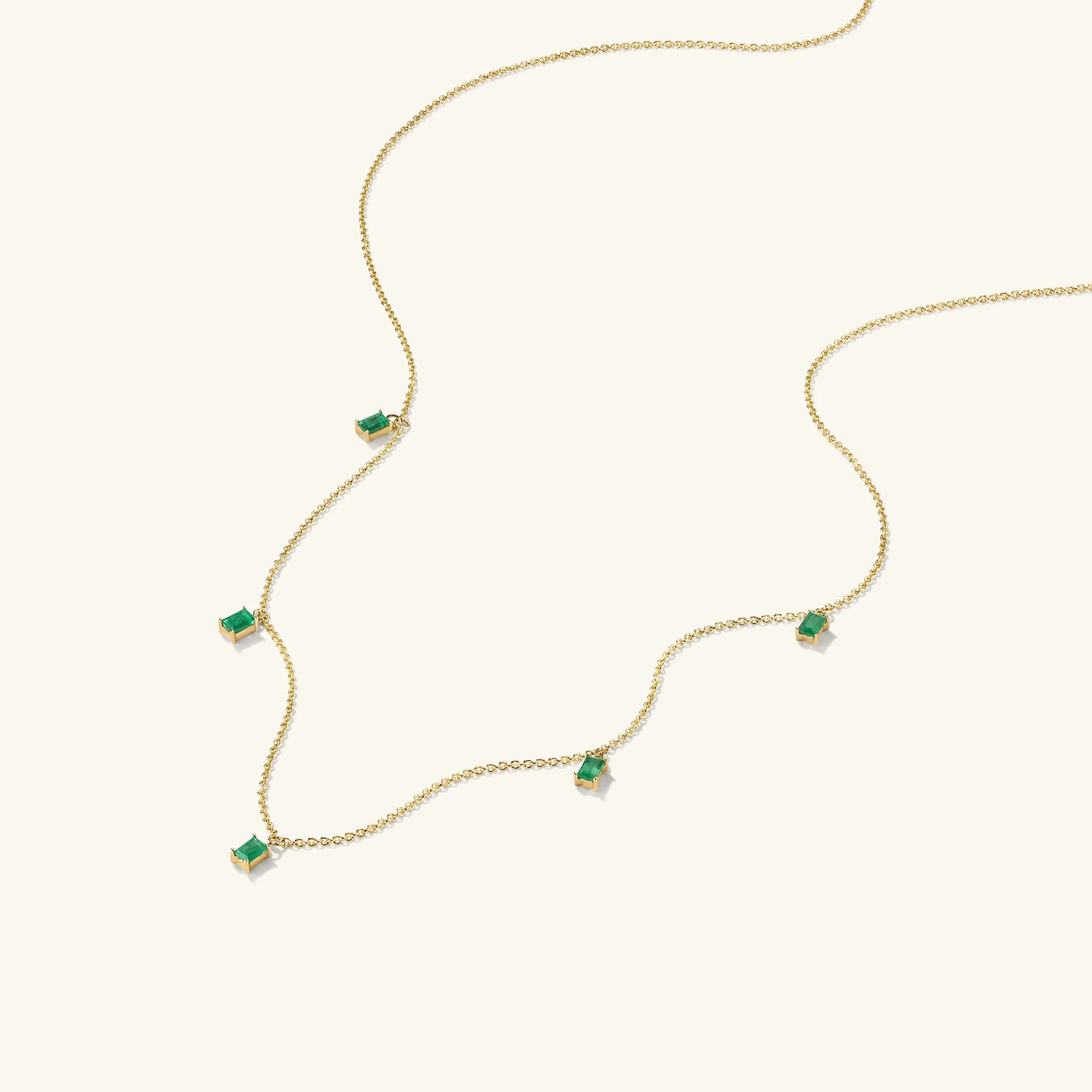 Baguette Gemstone Station Necklace - Image 4