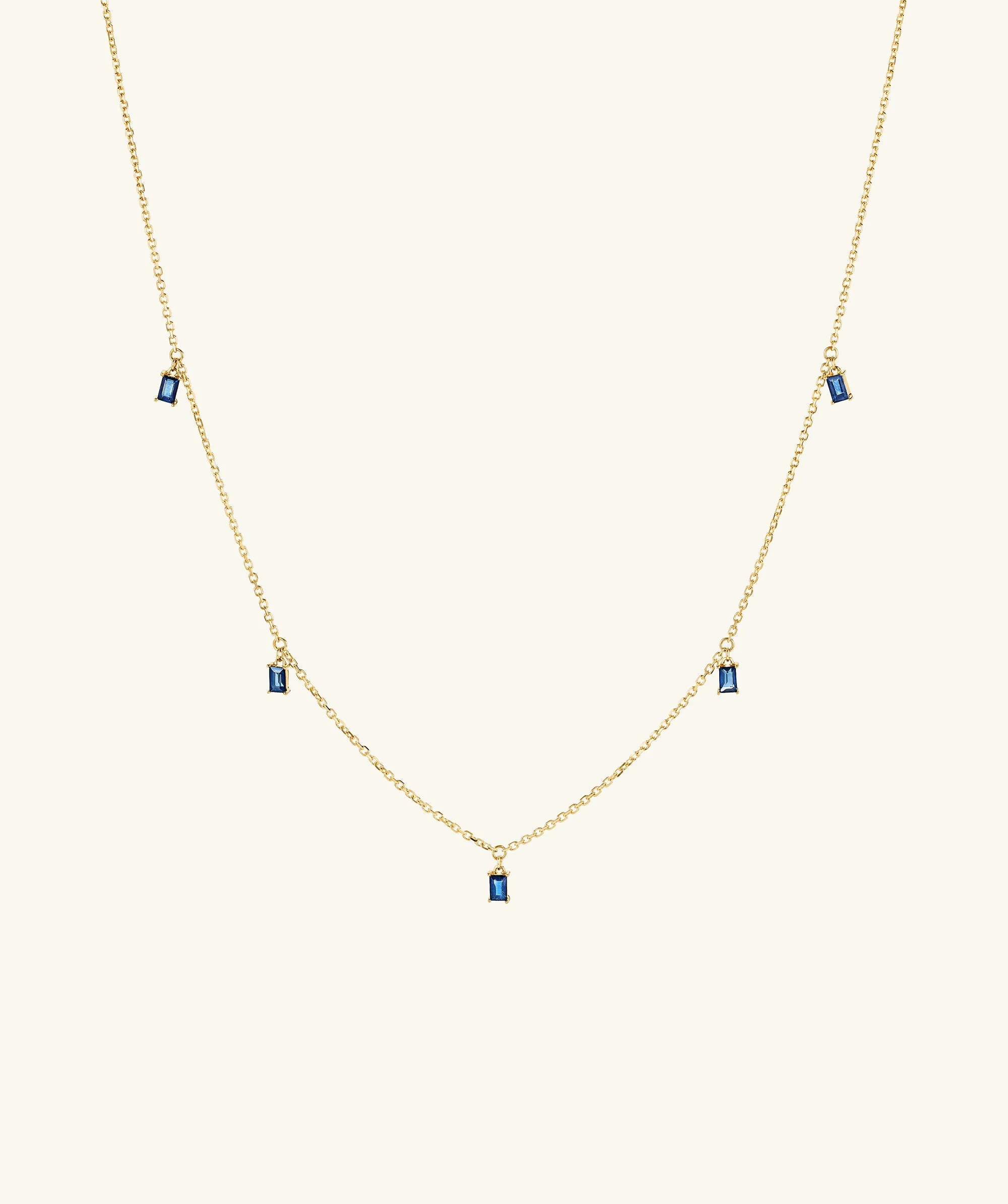 Baguette Gemstone Station Necklace - Image 6