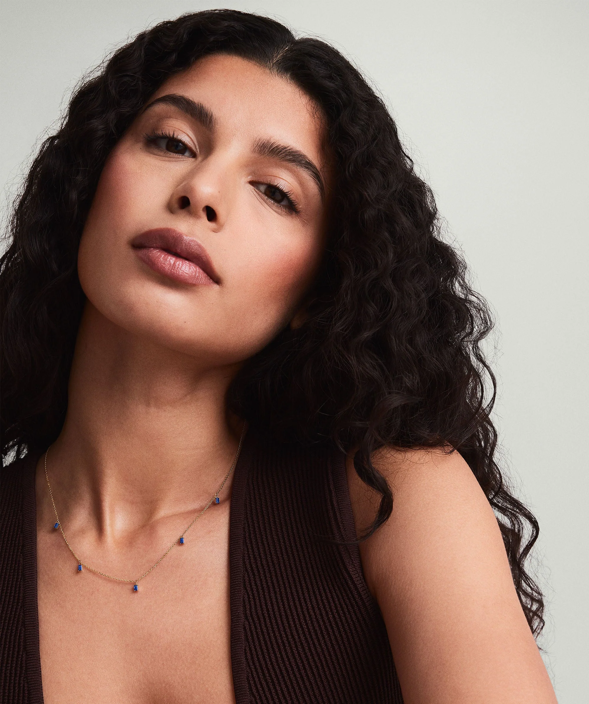 Baguette Gemstone Station Necklace - Image 7