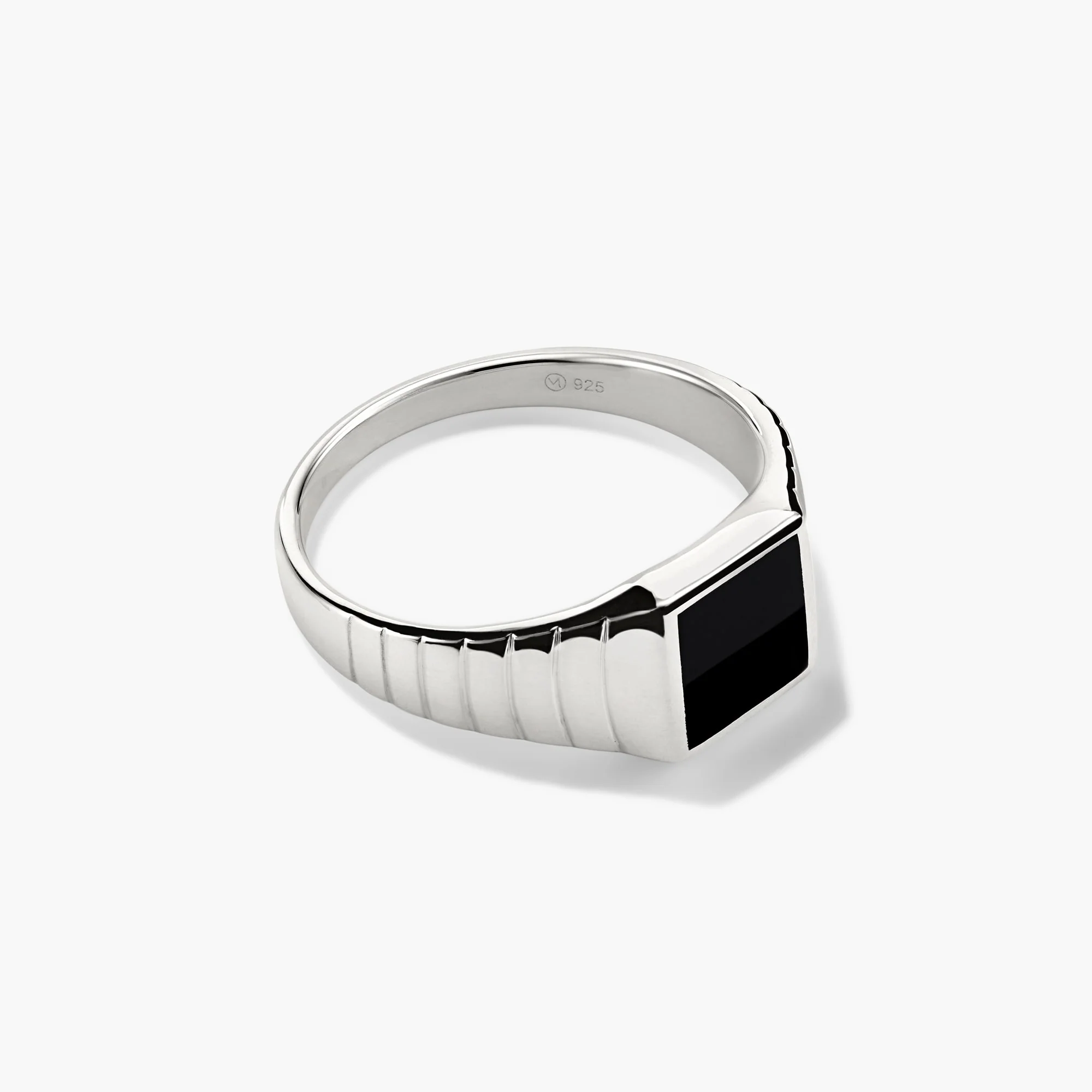 Black Onyx Square Signet Ring - Image 14