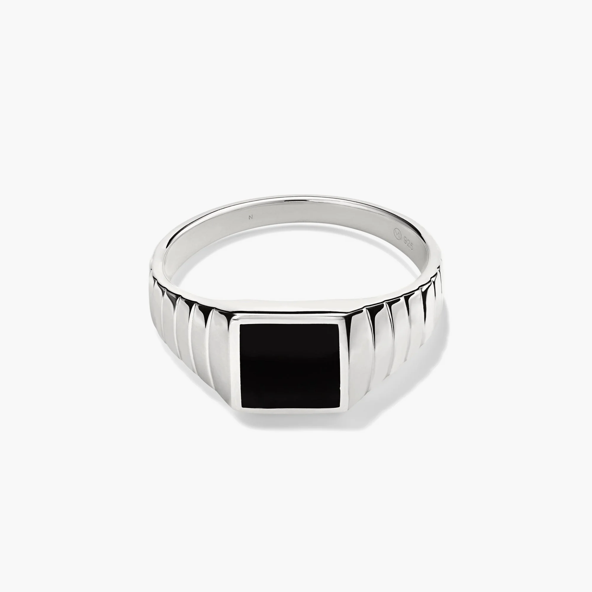 Black Onyx Square Signet Ring - Image 15
