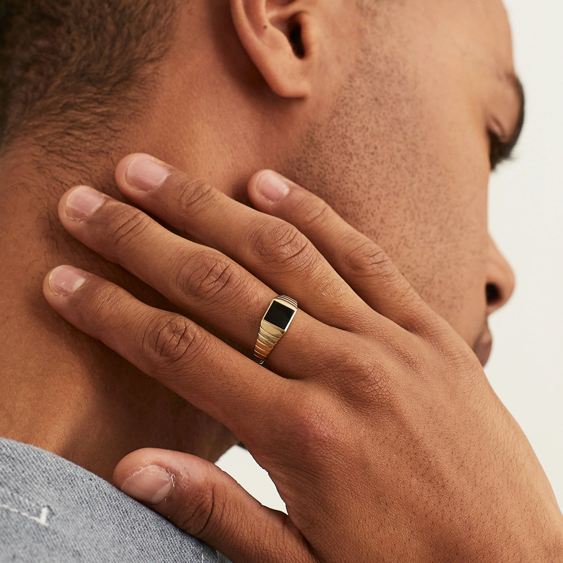 Black Onyx Square Signet Ring - Image 3