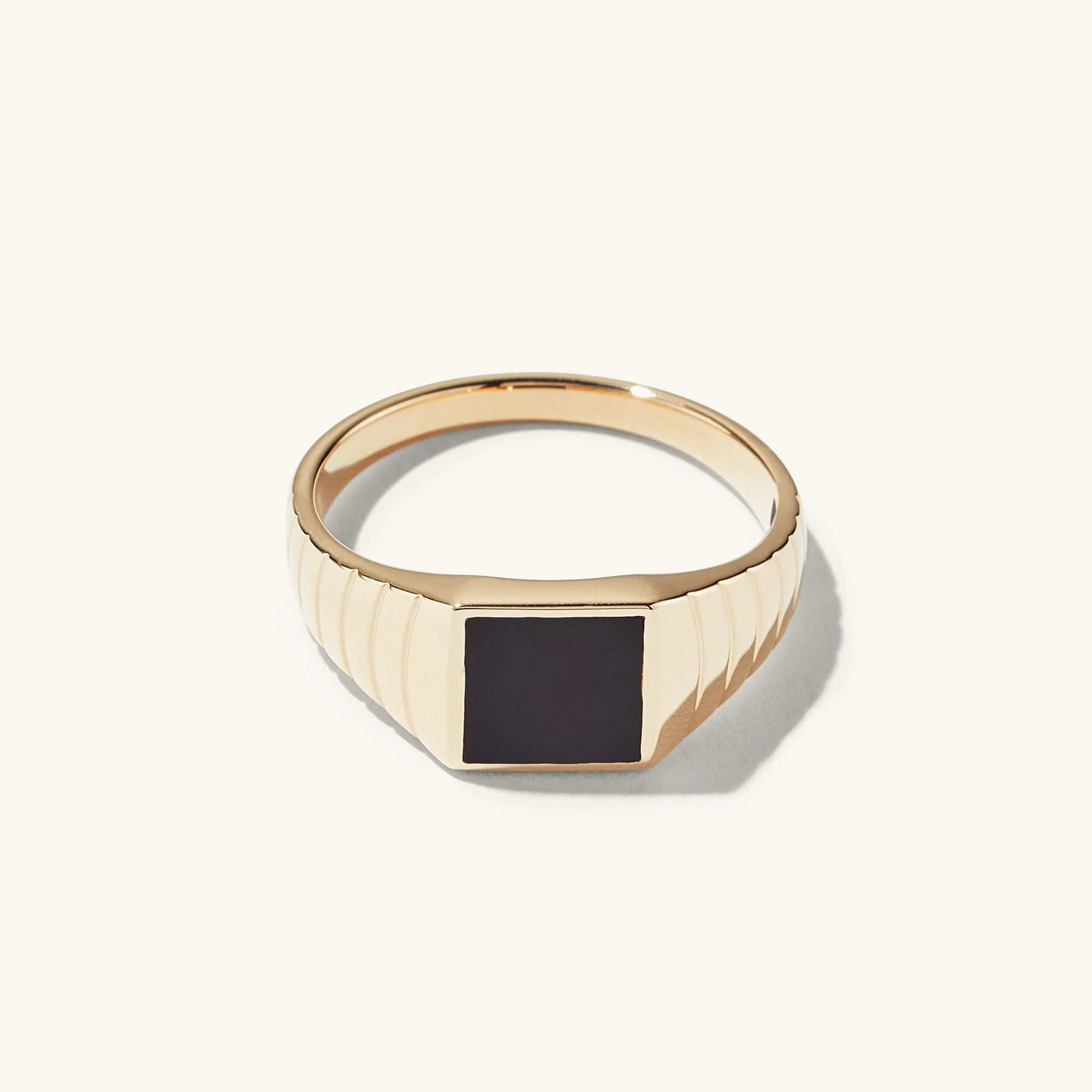 Black Onyx Square Signet Ring - Image 4