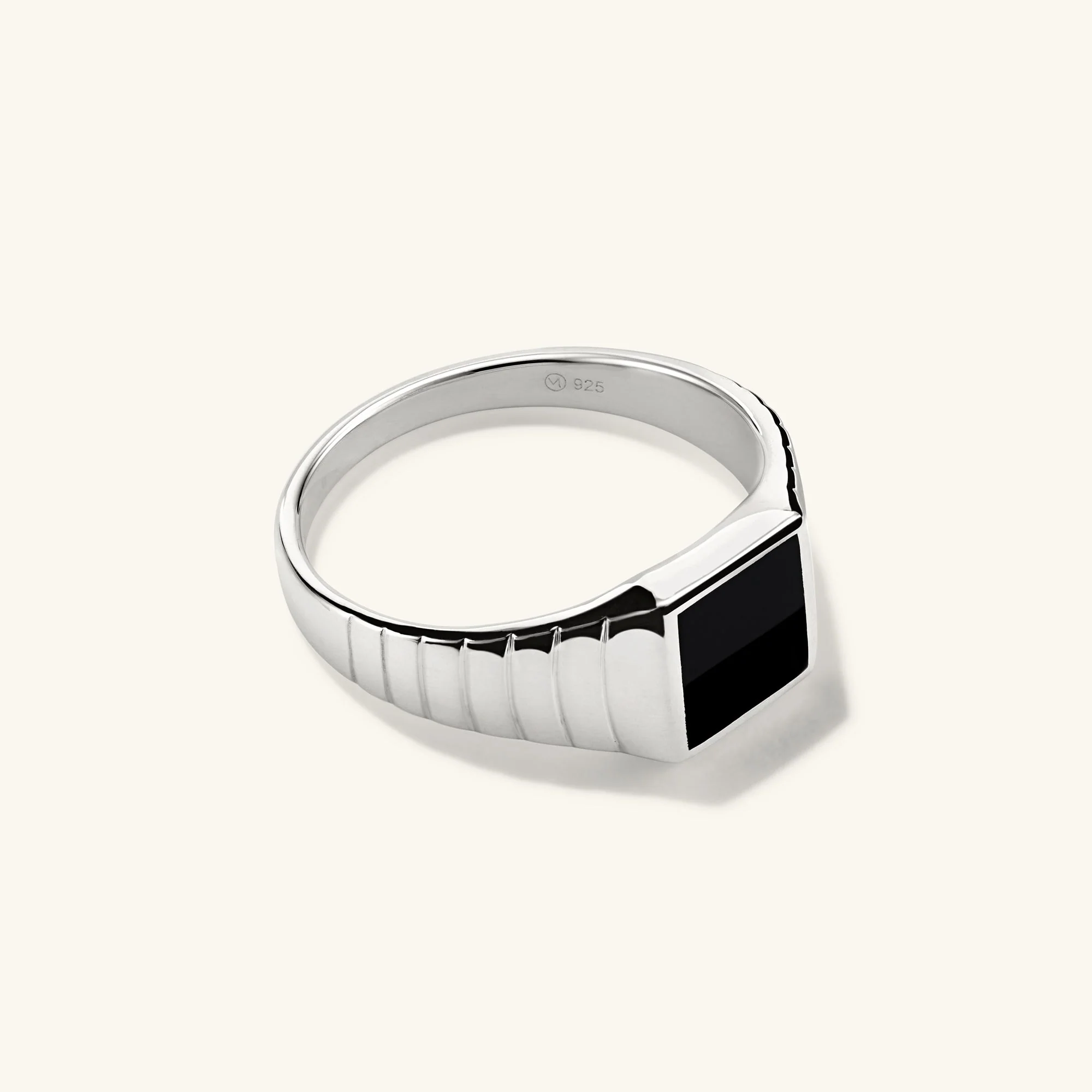 Black Onyx Square Signet Ring - Image 6