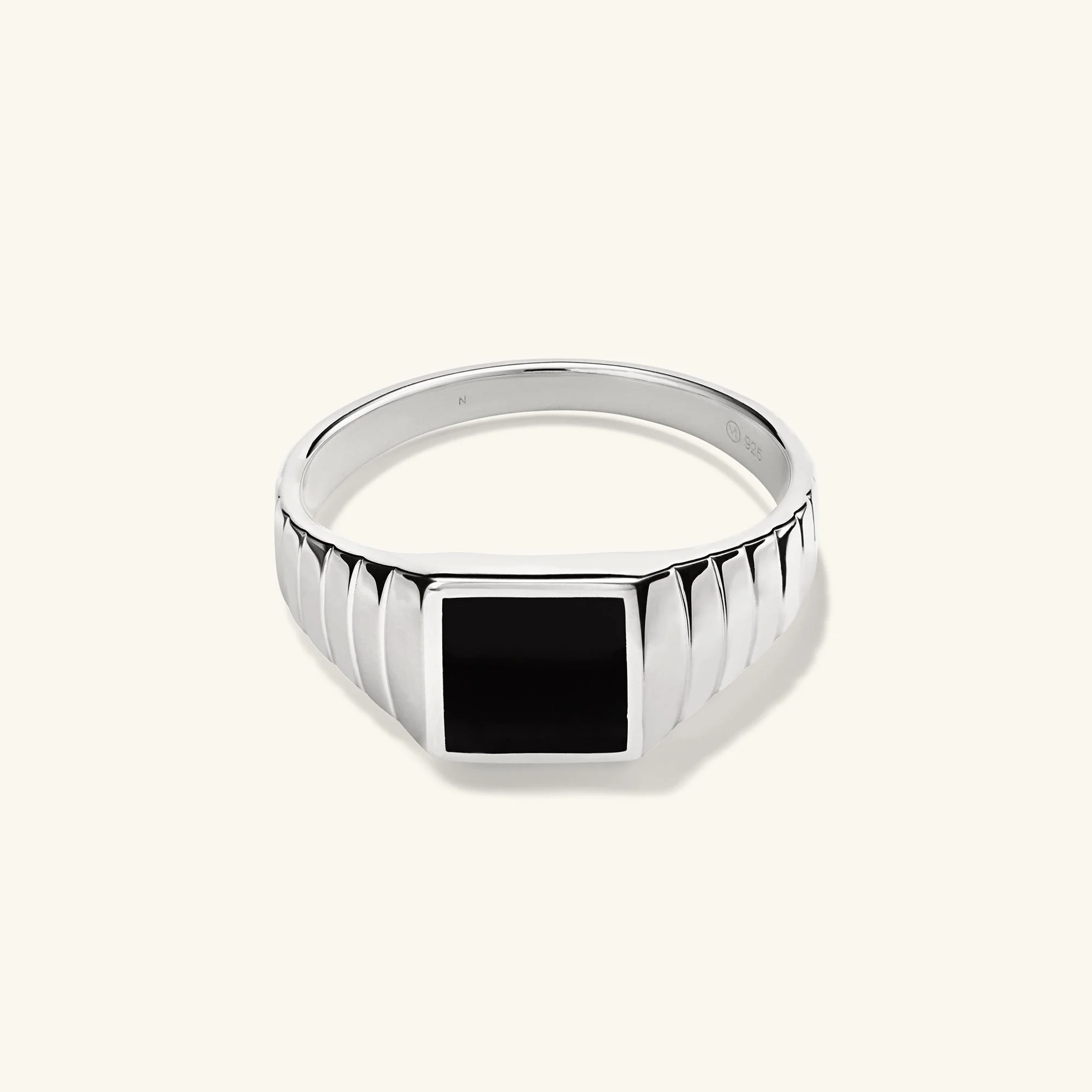 Black Onyx Square Signet Ring - Image 9