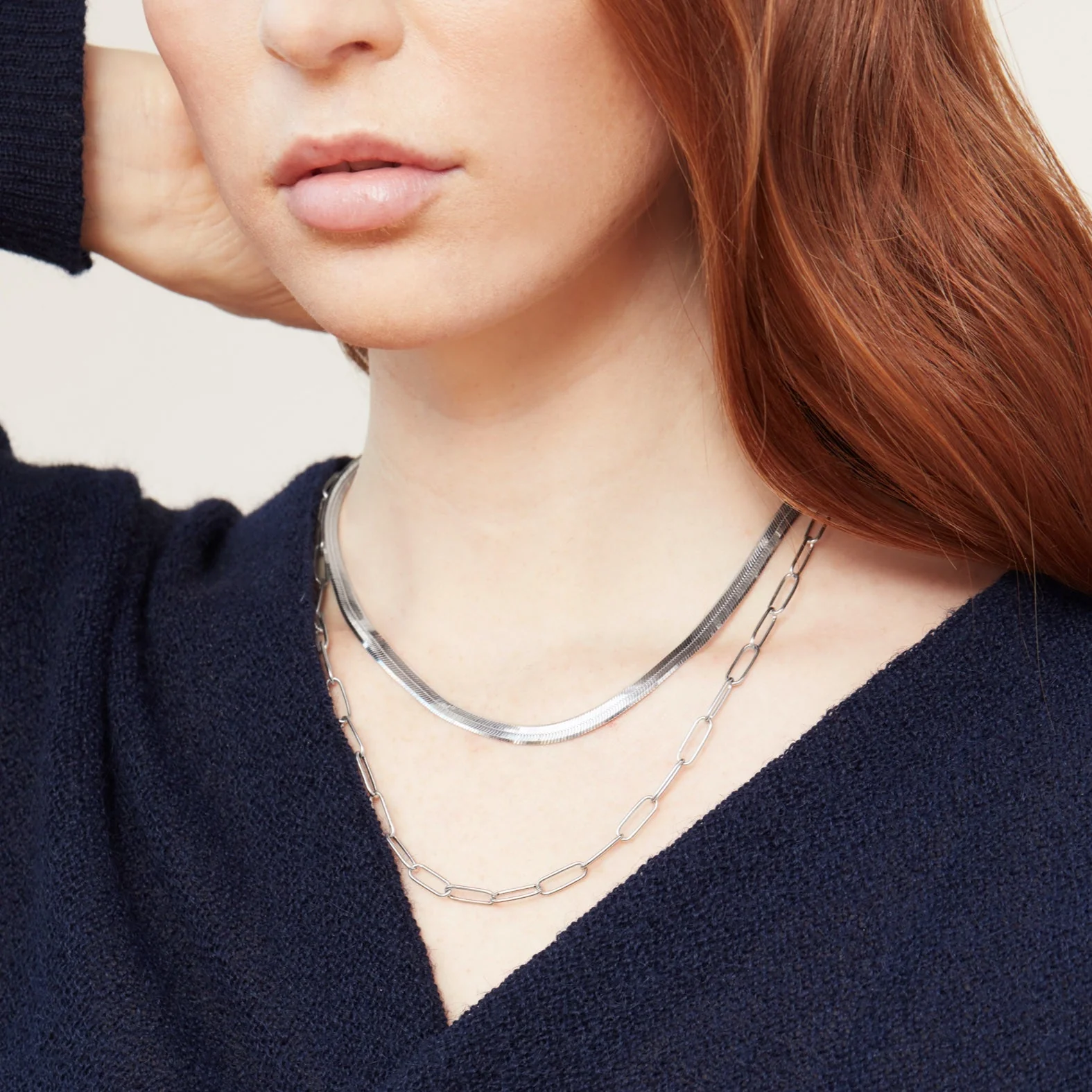 Bold Herringbone Chain Necklace - Image 6