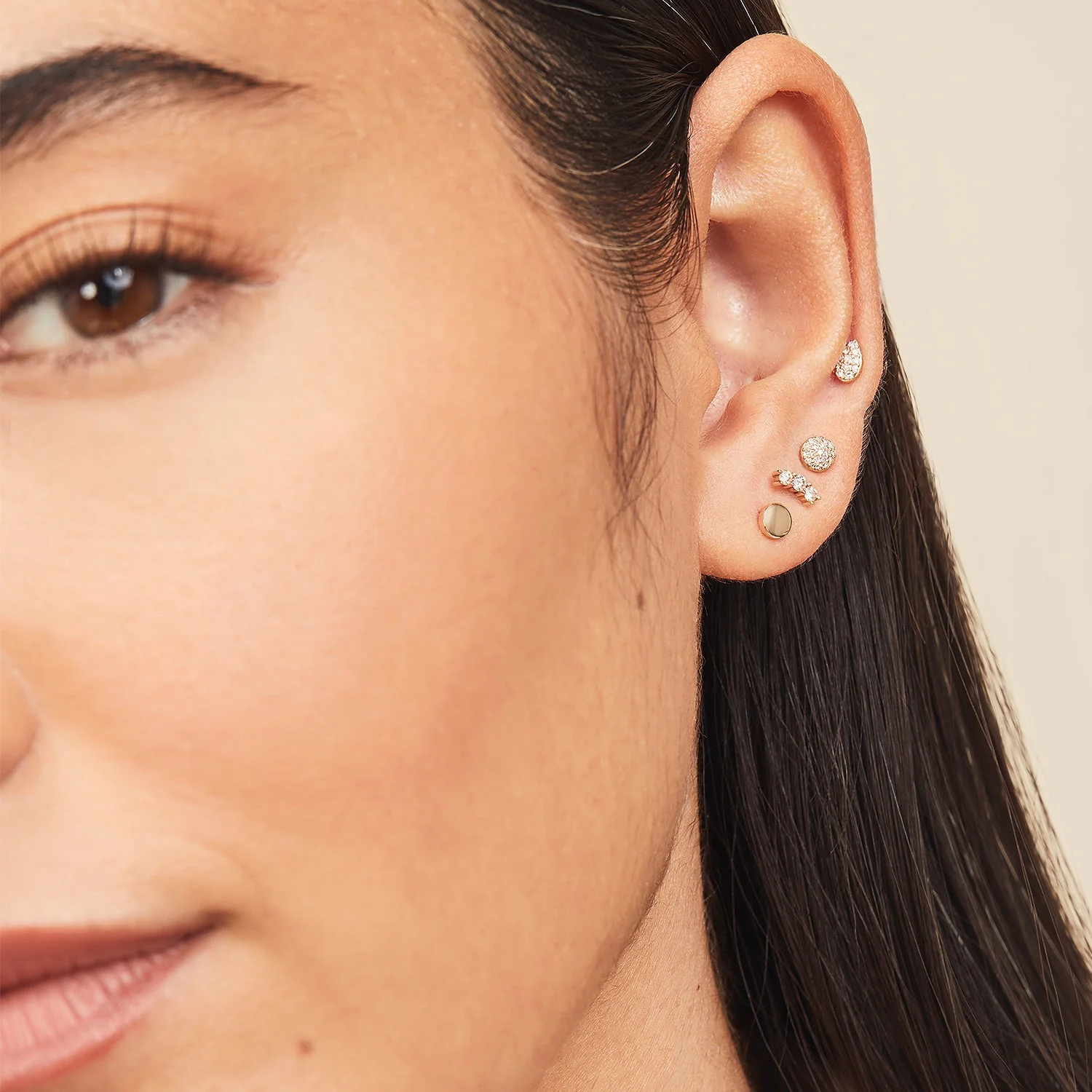 Piercing Studio - Diamond Curve Bar Flat Back Stud - Image 3