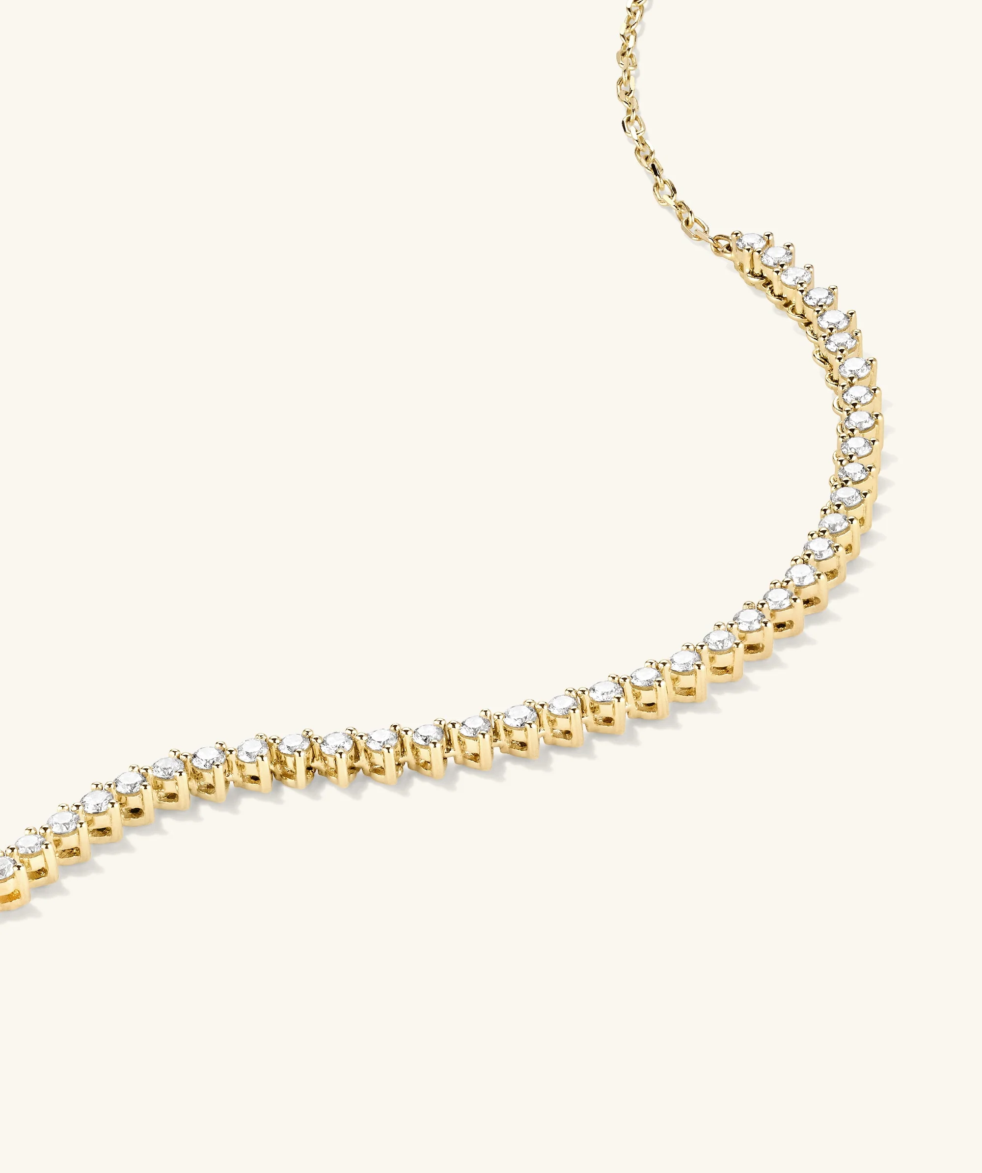 Diamond Half Tennis Necklace - Image 5