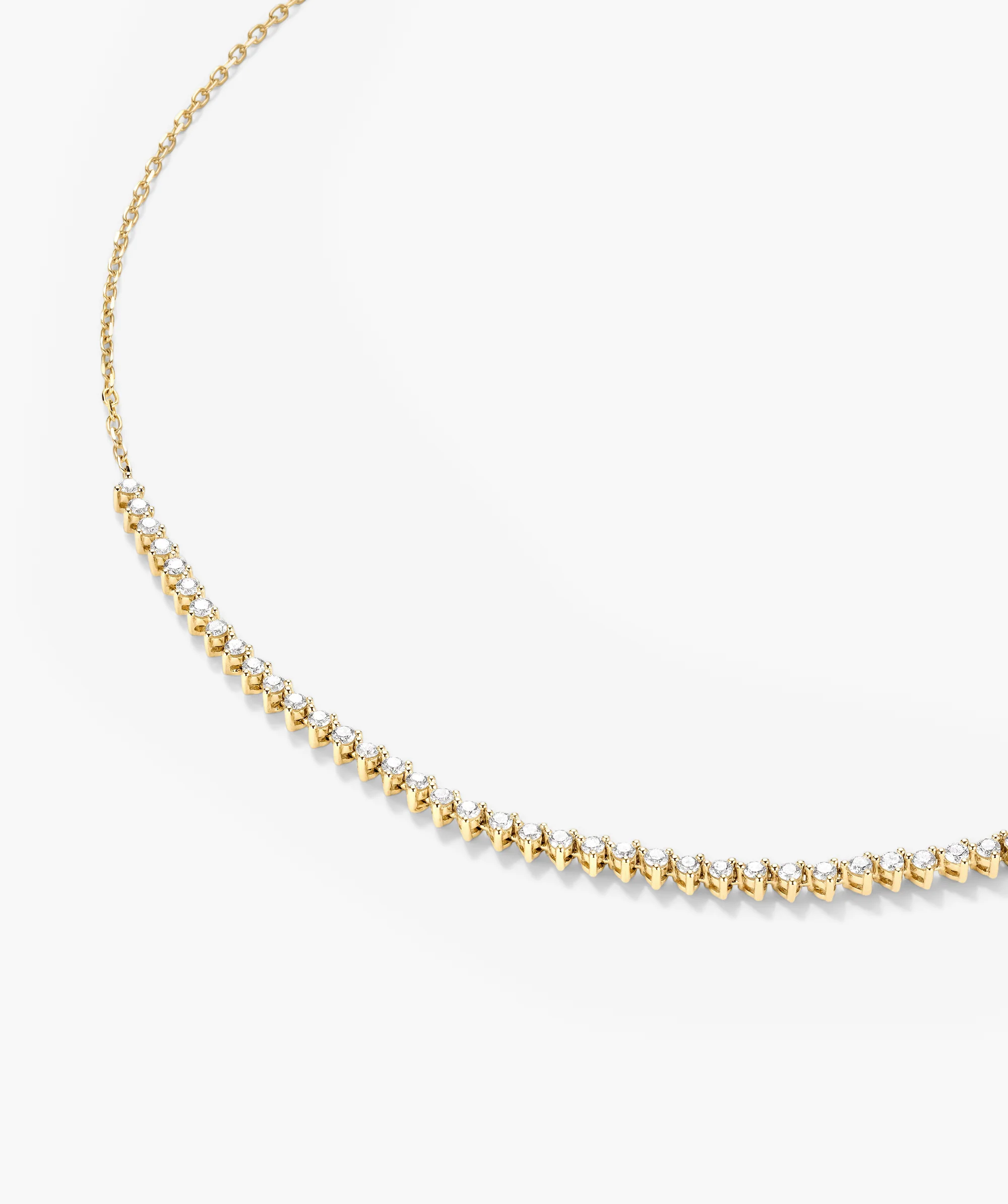 Diamond Half Tennis Necklace - Image 7