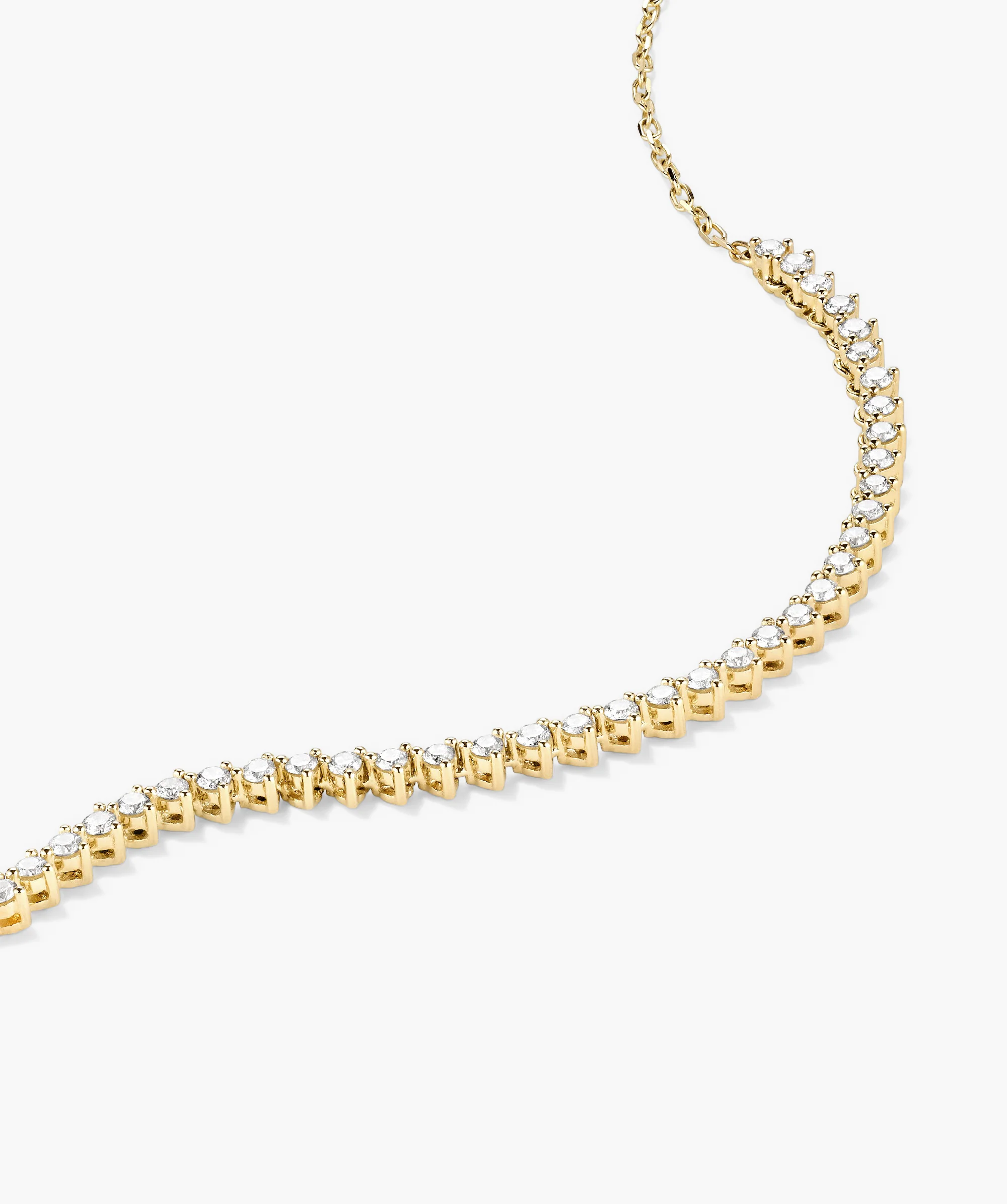 Diamond Half Tennis Necklace - Image 8