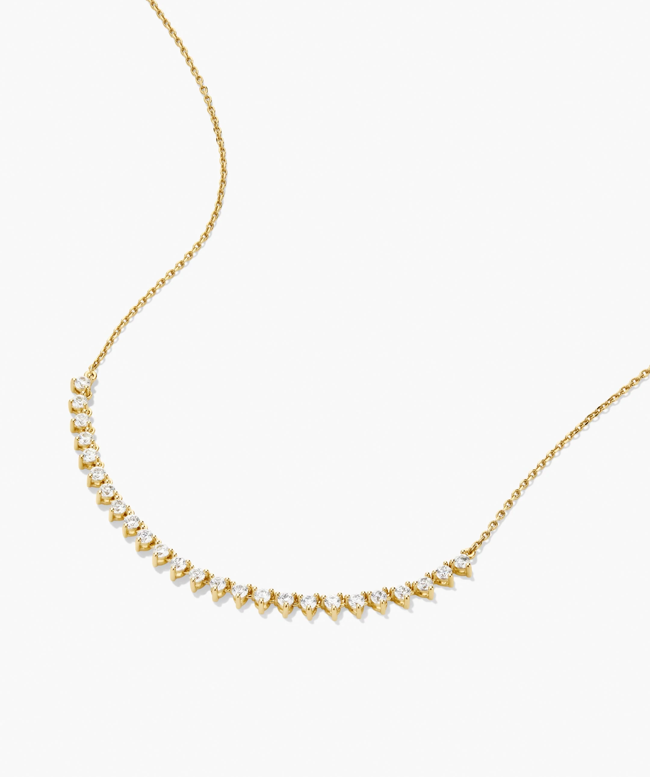 Lab Grown Sapphire Half Tennis Necklace - Image 3