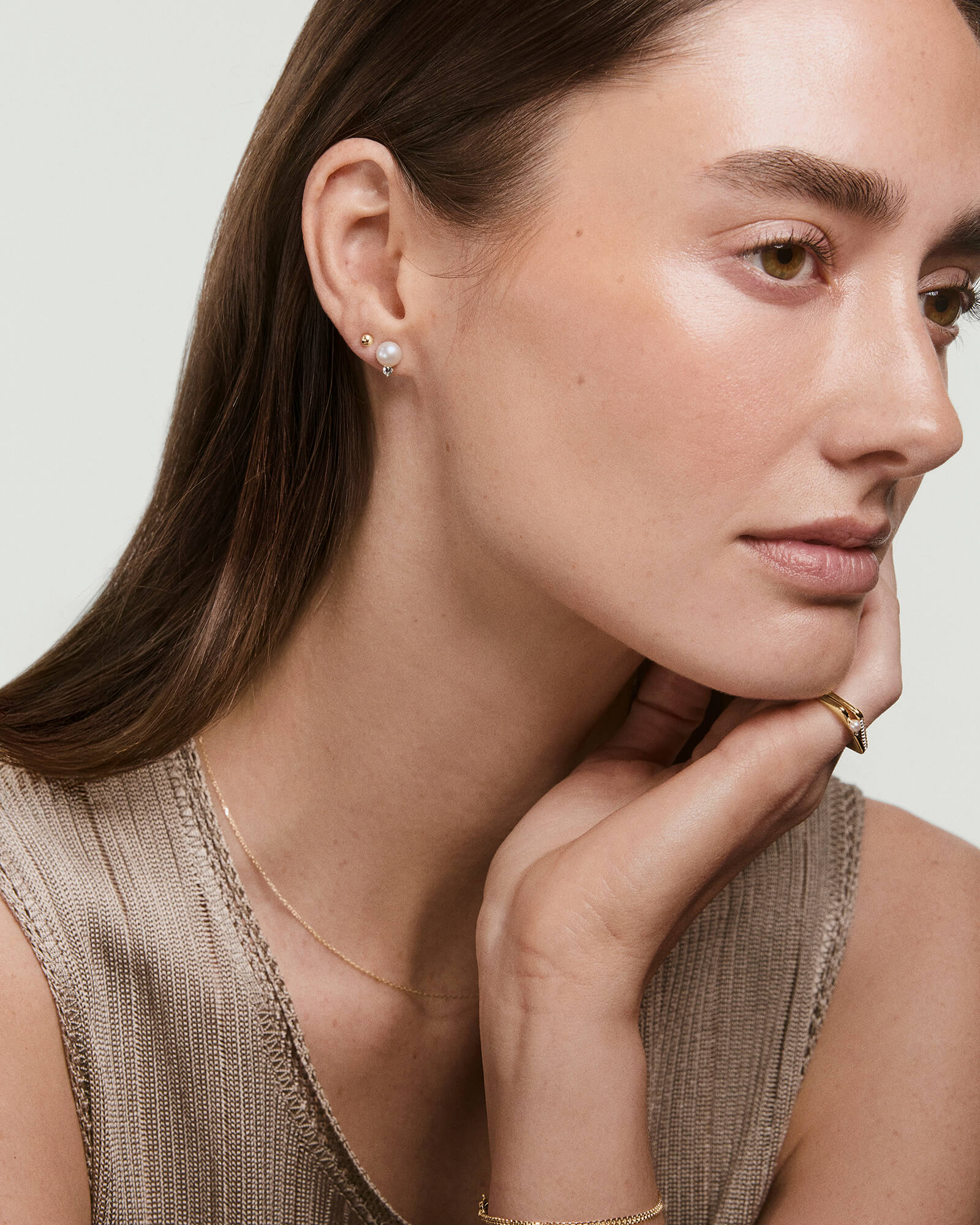 Lab Grown Sapphire Pearl Studs - Image 3