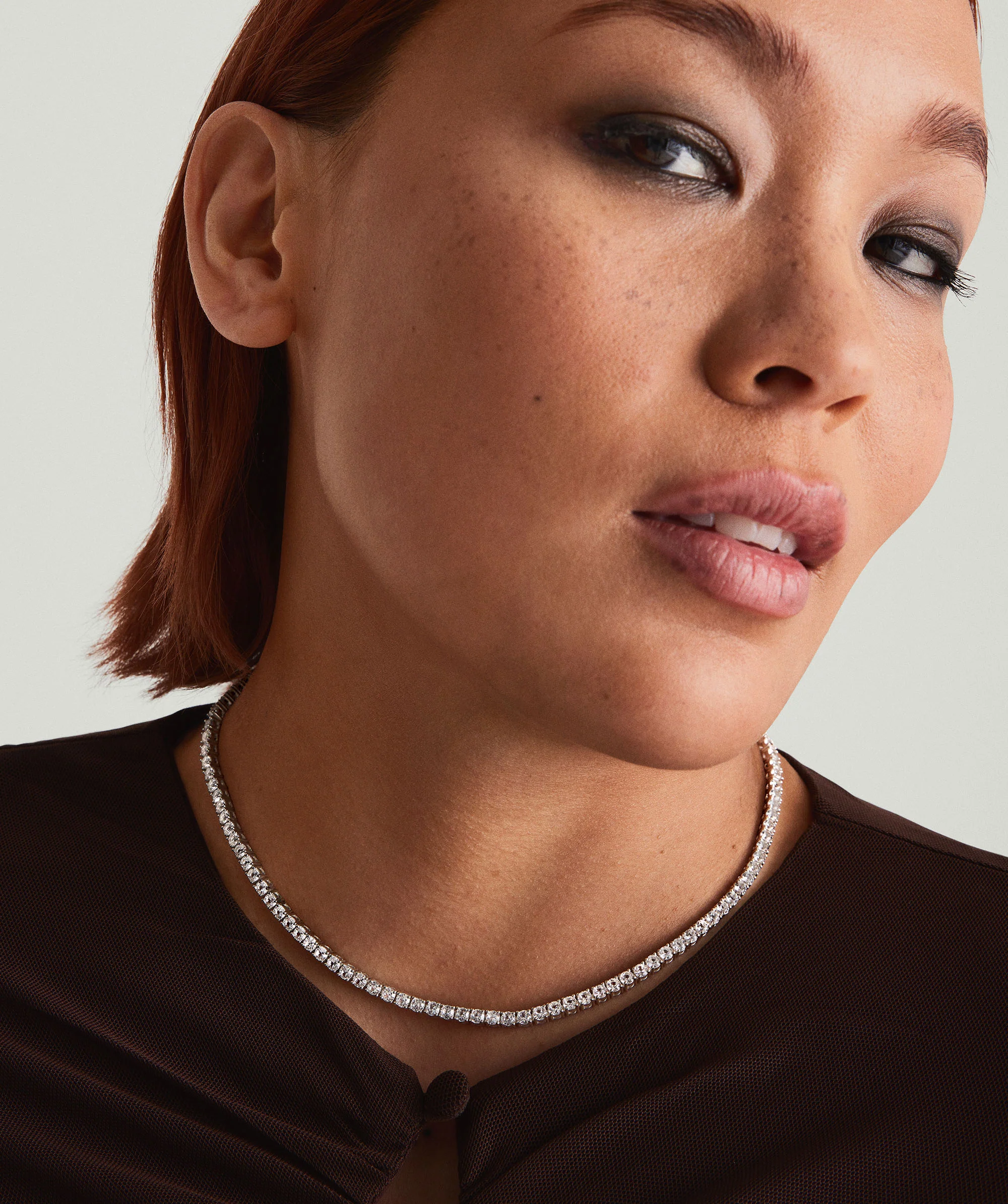 Lab Grown Sapphire Tennis Necklace - Image 4