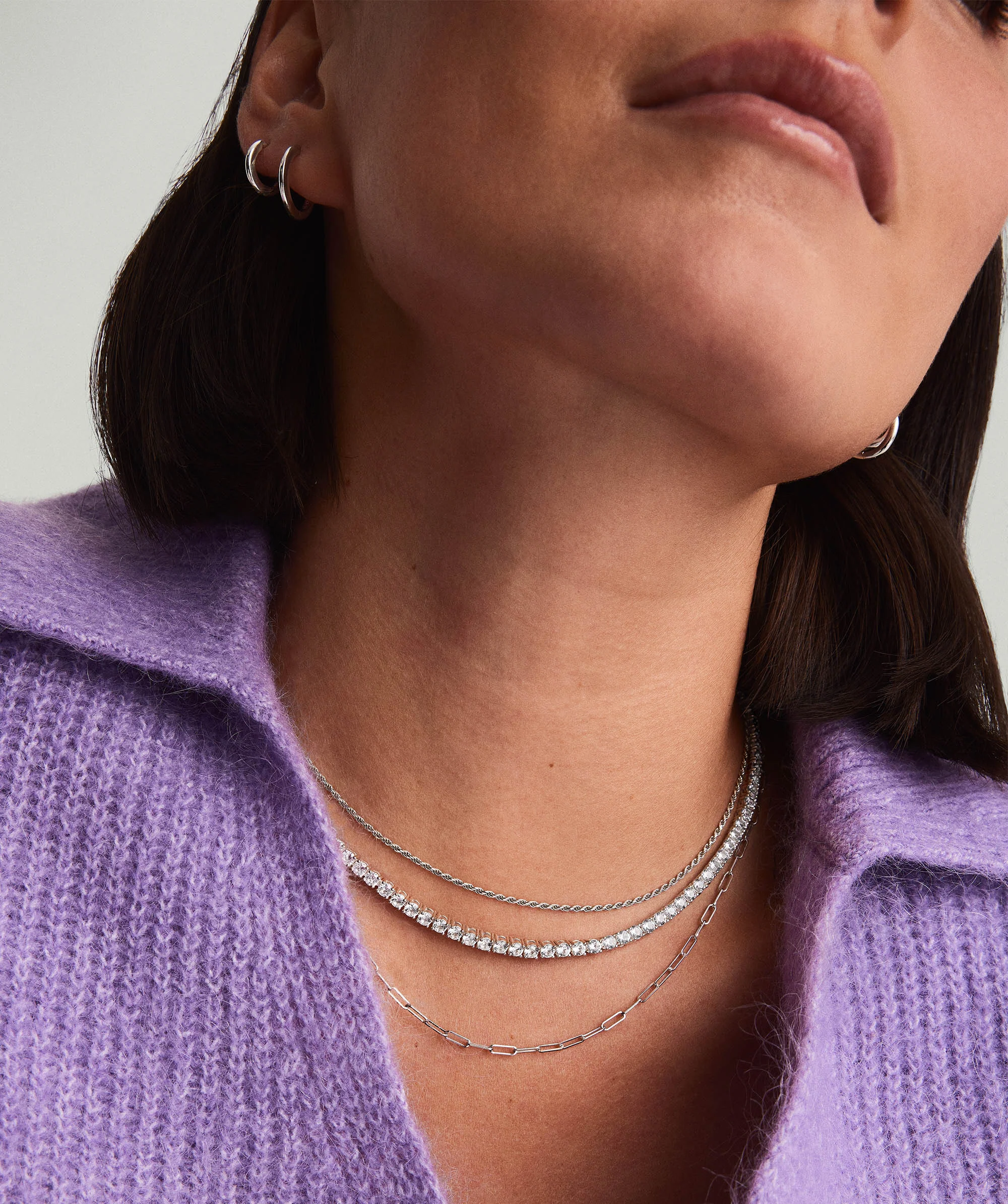 Lab Grown Sapphire Tennis Necklace - Image 5