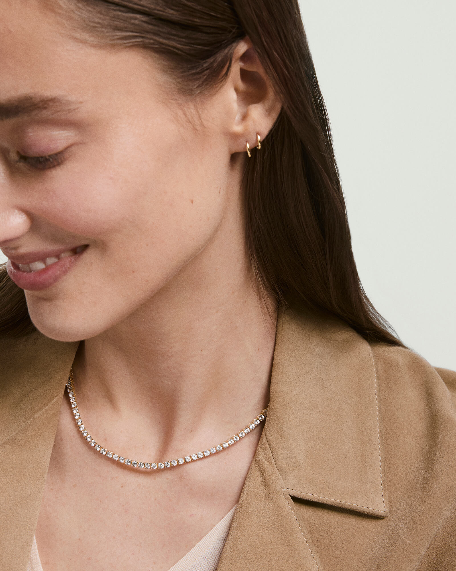 Lab Grown Sapphire Tennis Necklace - Image 9