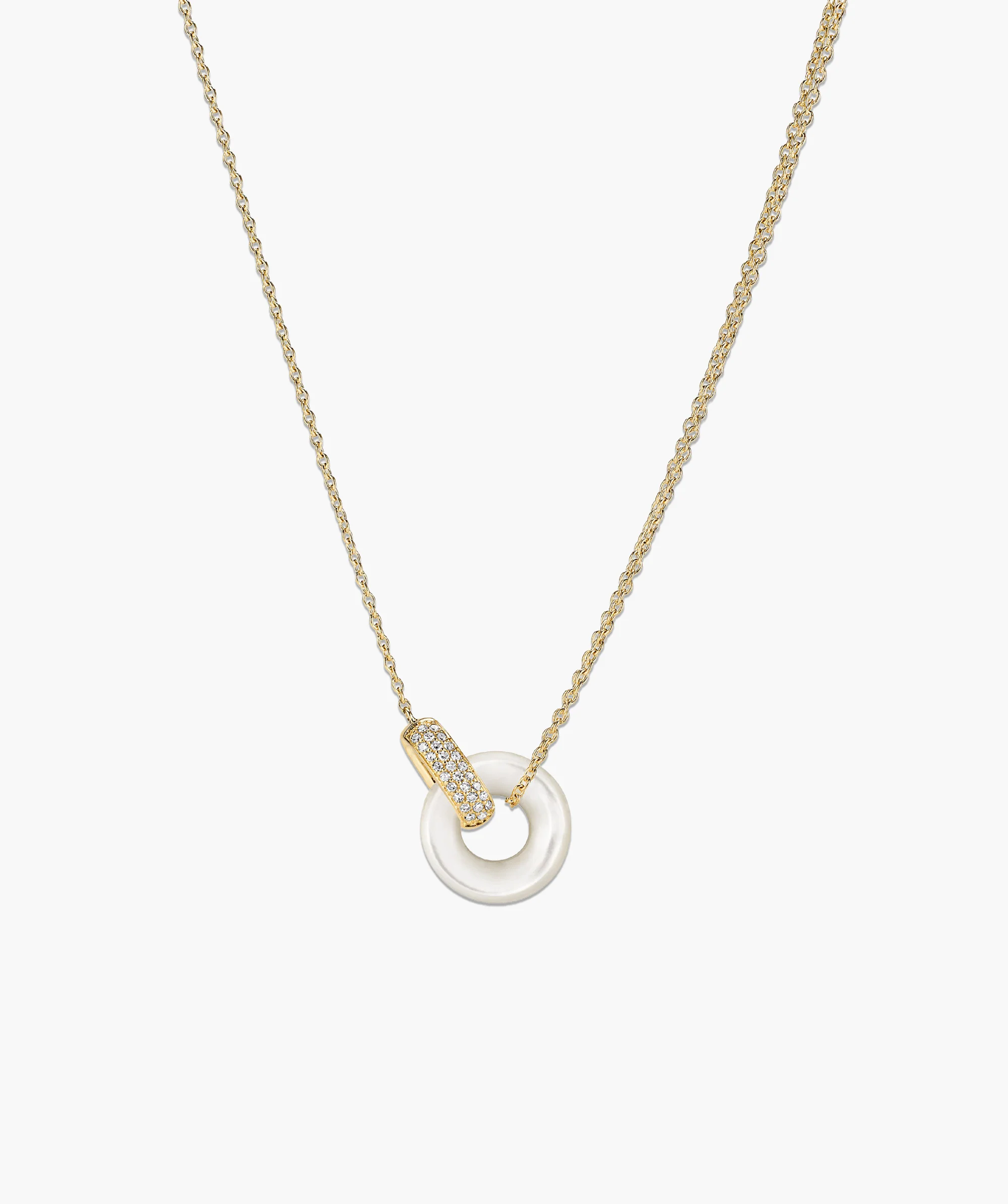 Linked Pavé Diamond Pearl Necklace - Image 3