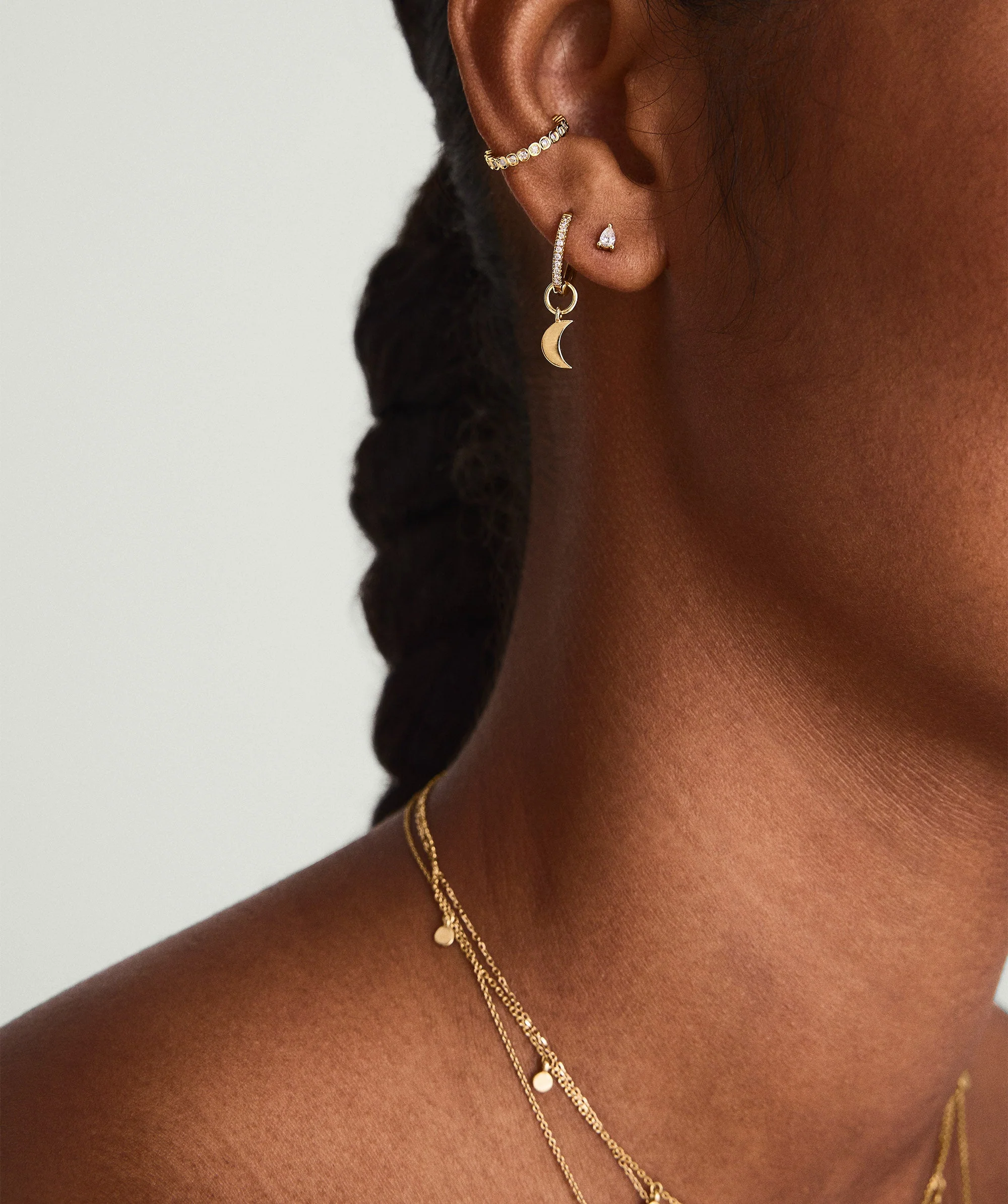 Single Mini Pear Diamond Stud - Image 3