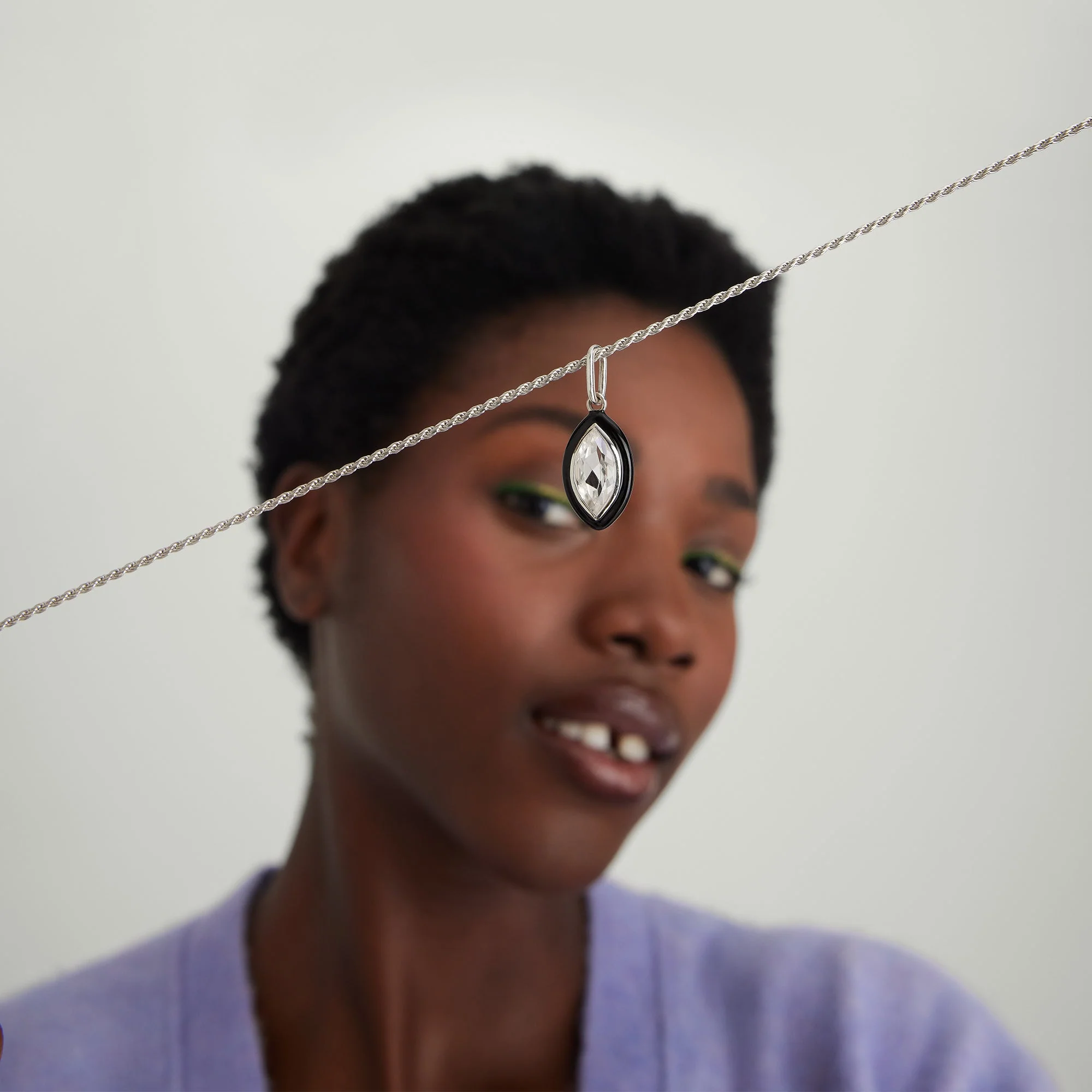 Mosaic Enamel Marquise Pendant - Image 3