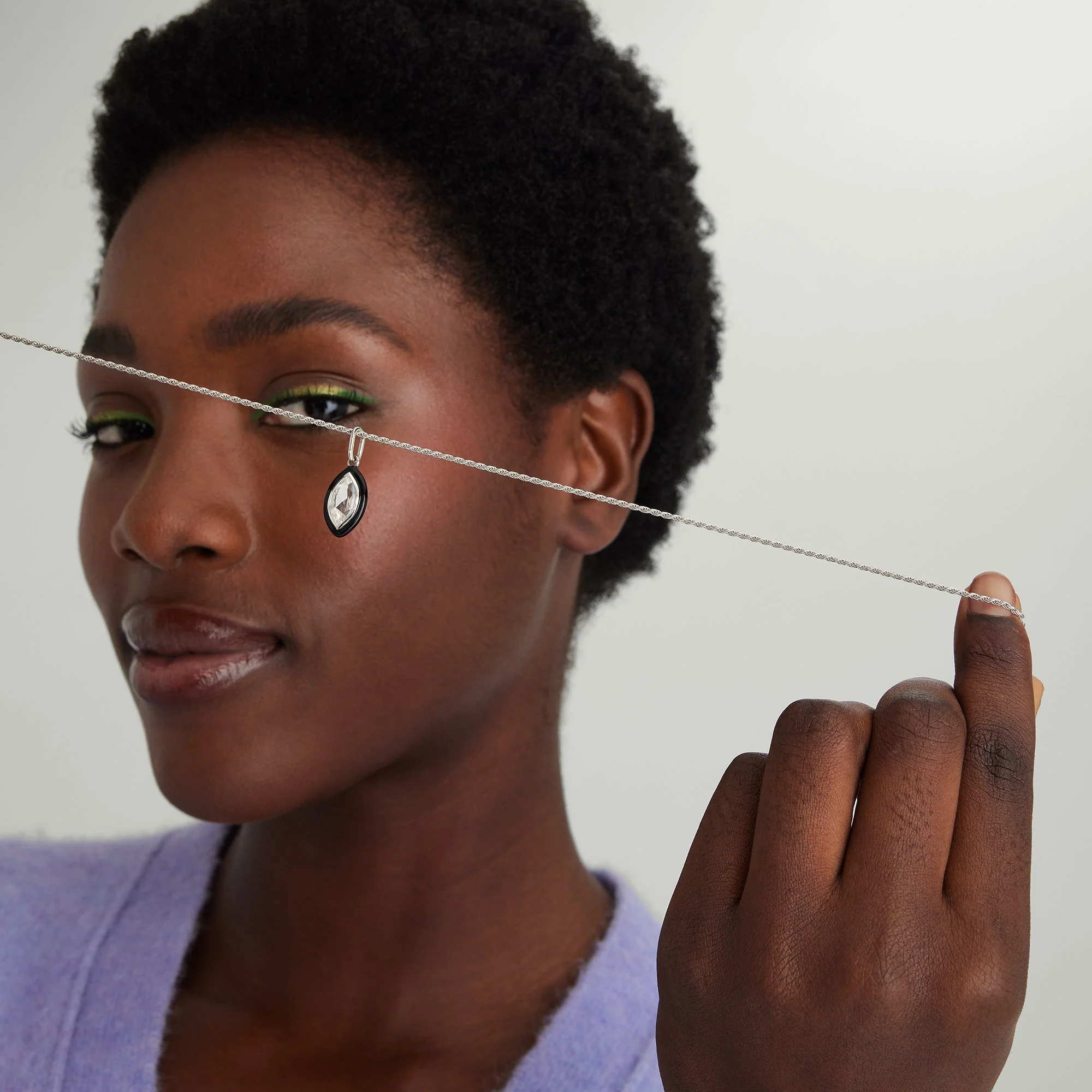 Mosaic Enamel Marquise Pendant - Image 4