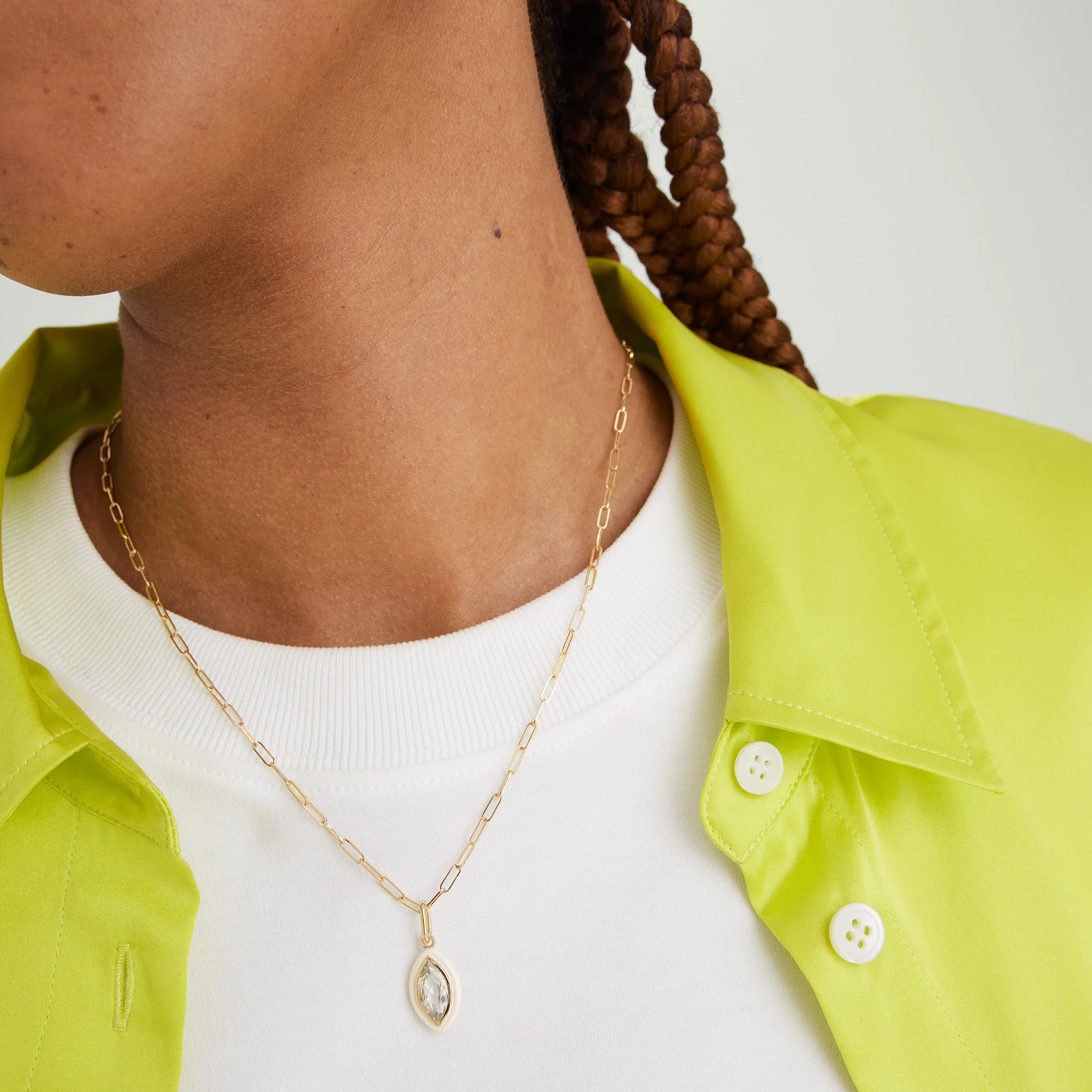 Mosaic Enamel Marquise Pendant - Image 8