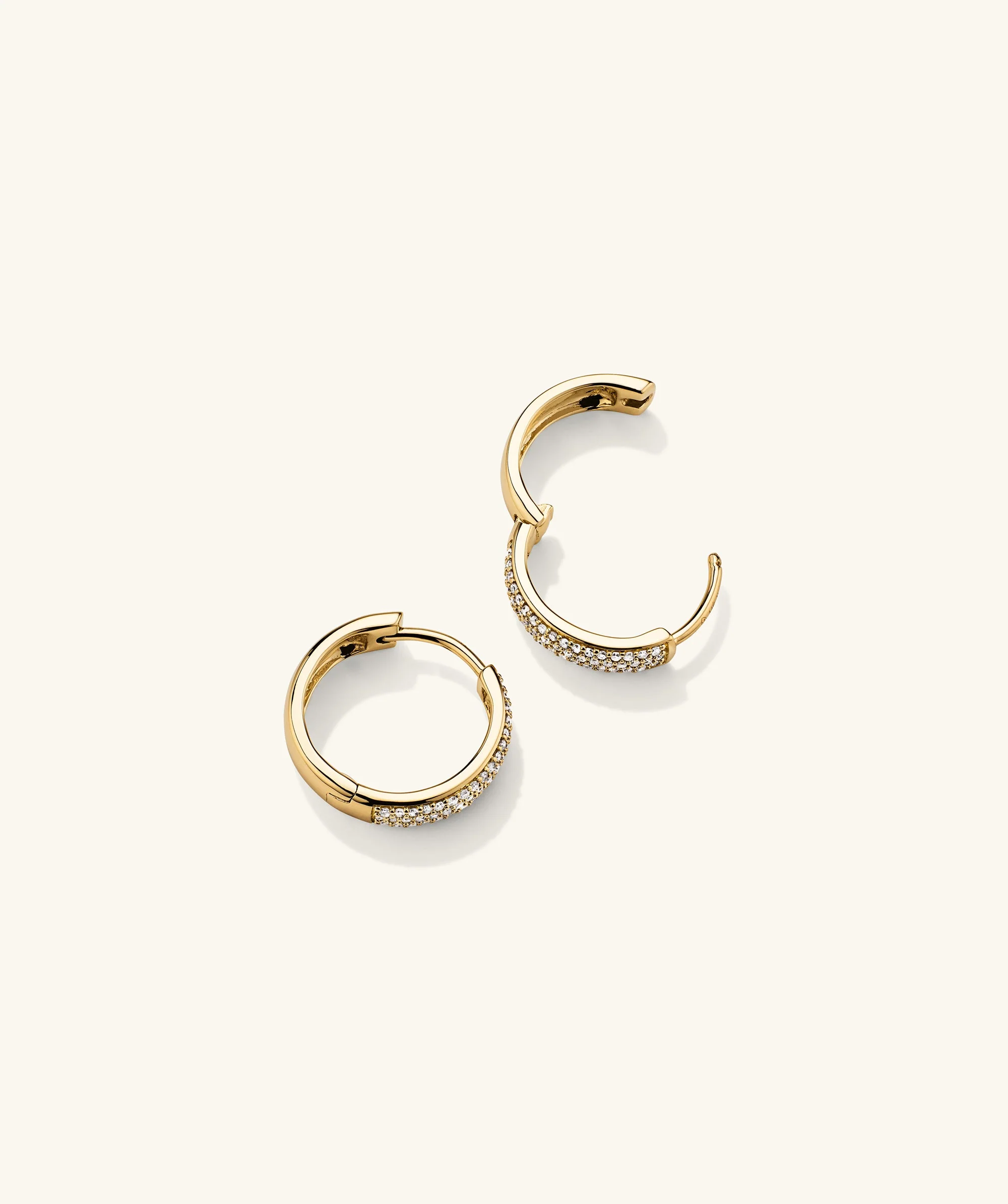 Bold Pavé Diamond Small Hoops - Image 4
