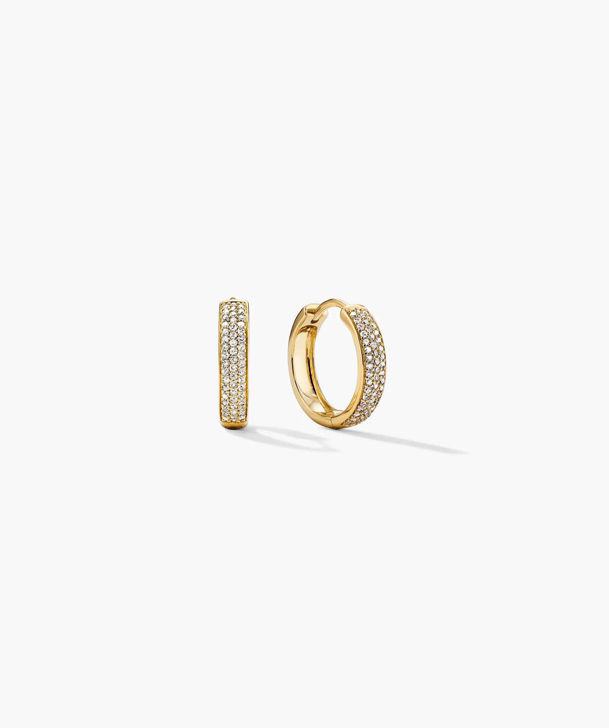 Bold Pavé Diamond Small Hoops - Image 5