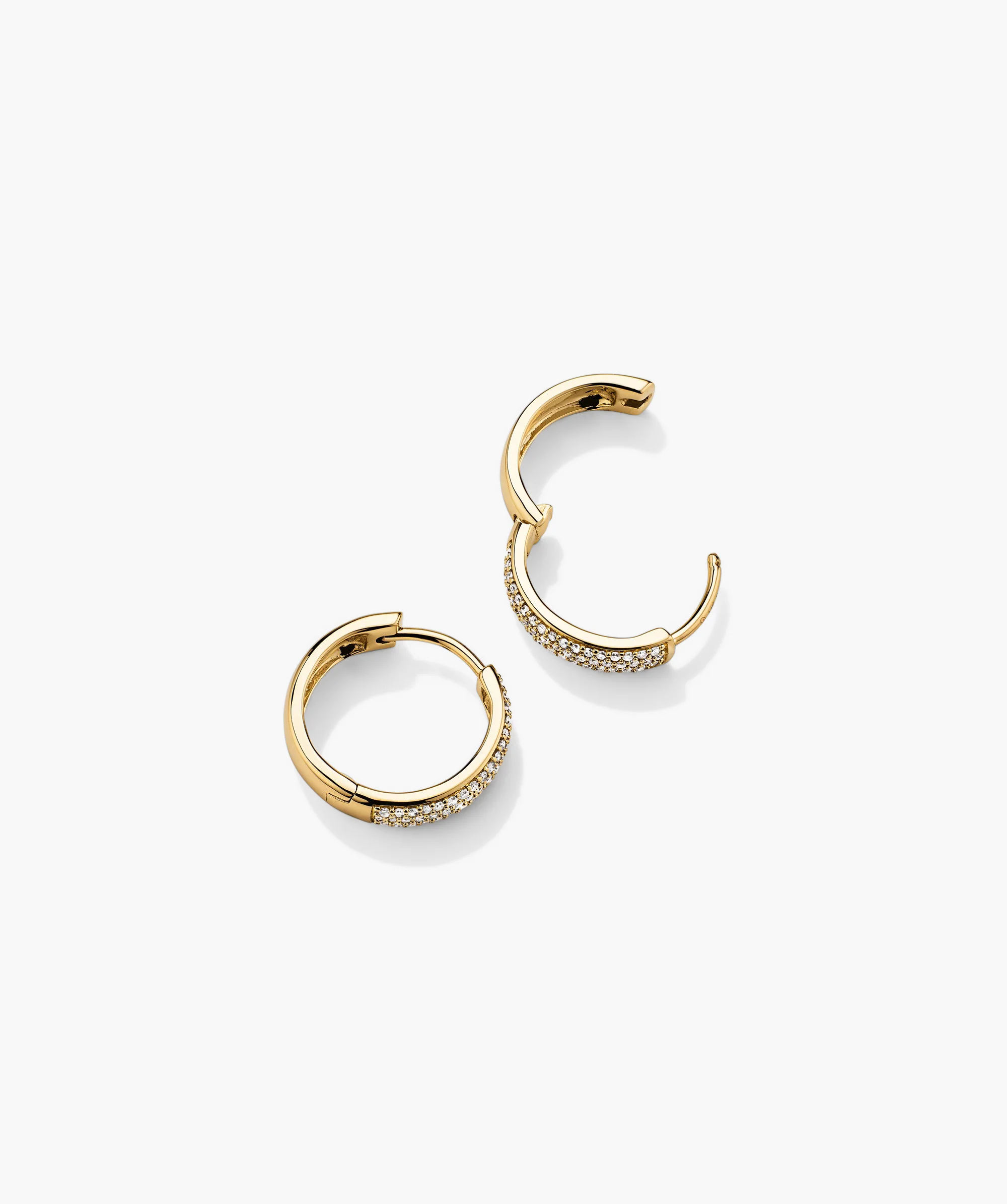 Bold Pavé Diamond Small Hoops - Image 6