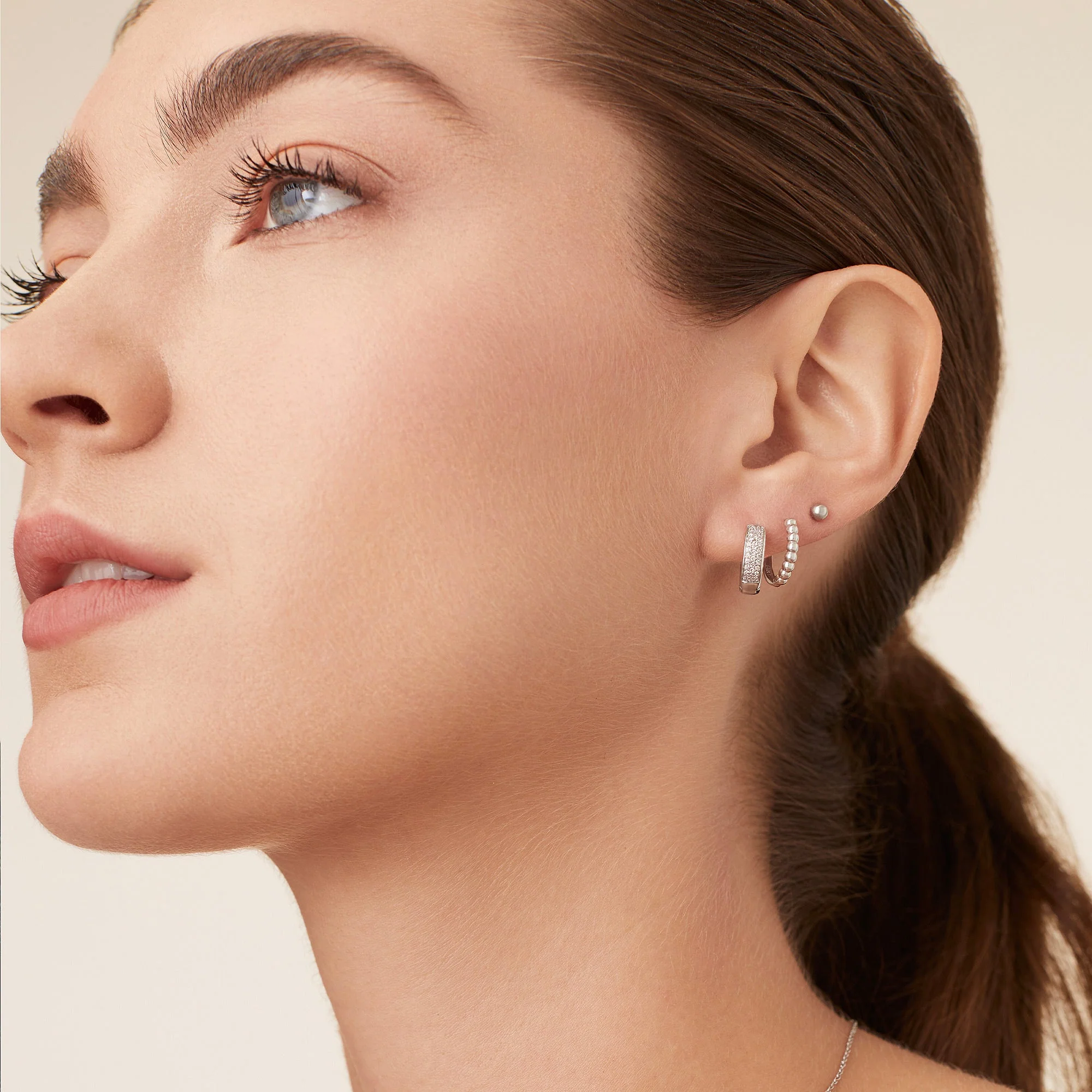 Bold Pavé Diamond Huggie Hoops - Image 10