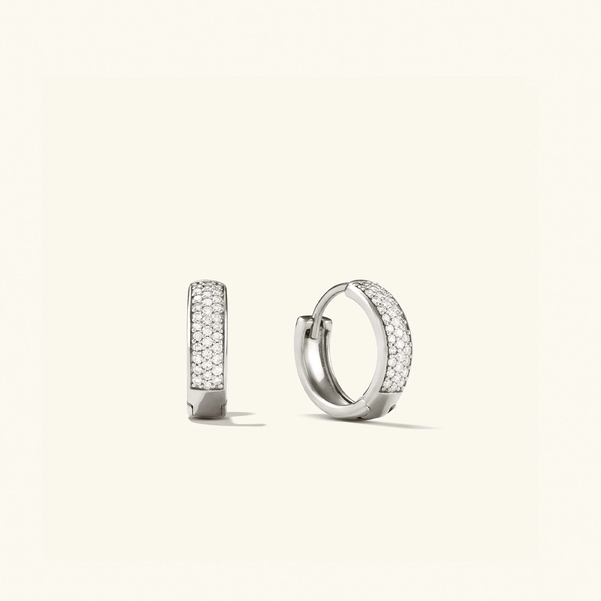 Bold Pavé Diamond Huggie Hoops - Image 7