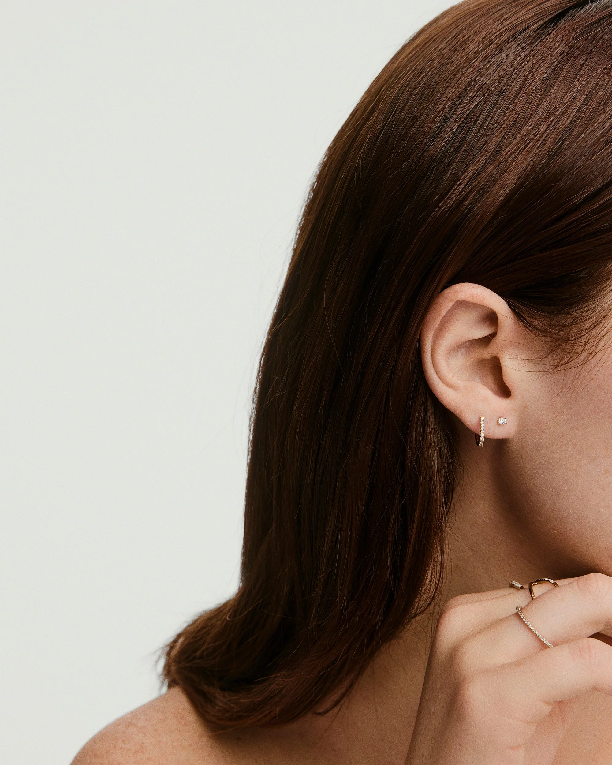 Pavé Diamond Huggie Hoops - Image 10