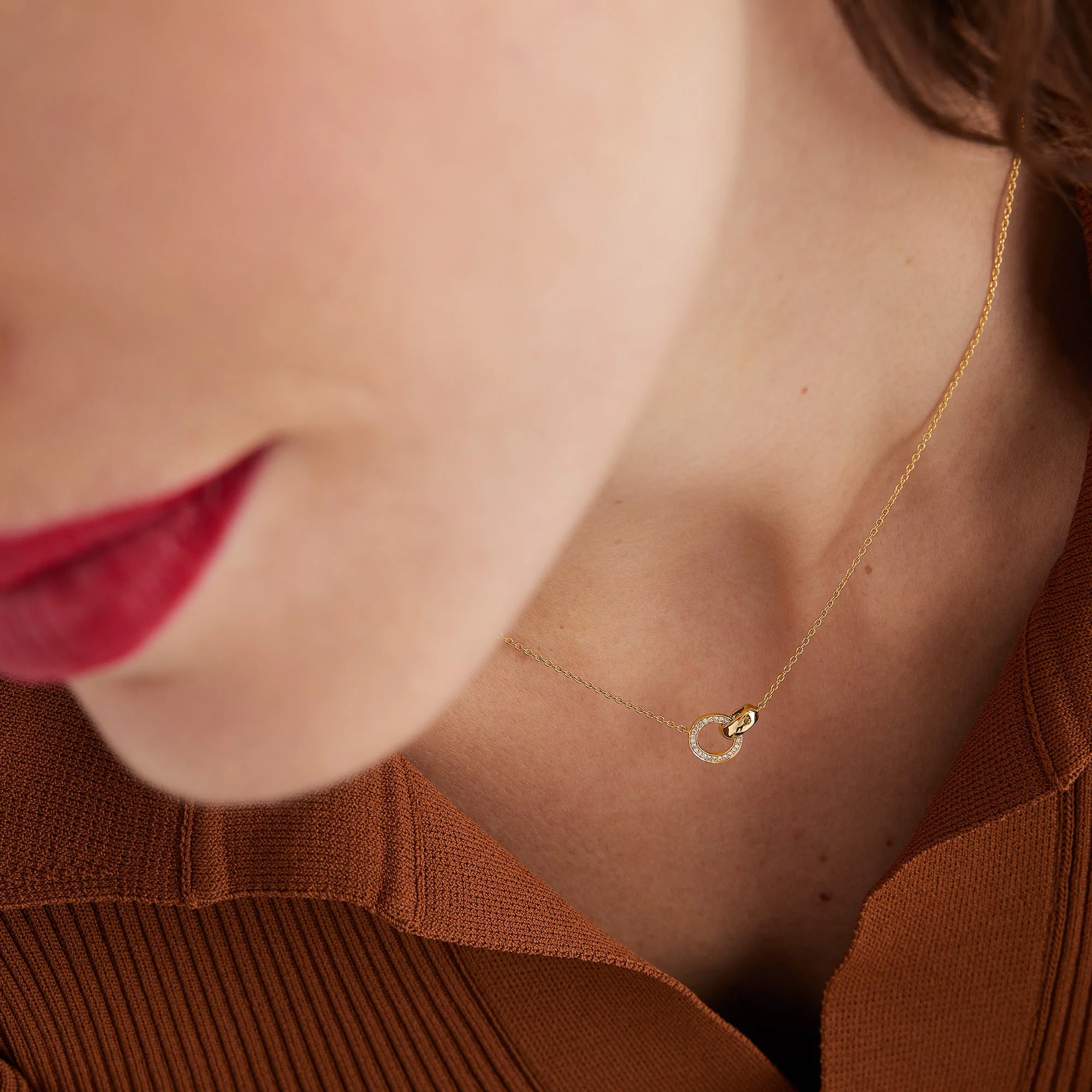 Pavé Diamond Linked Necklace - Image 3