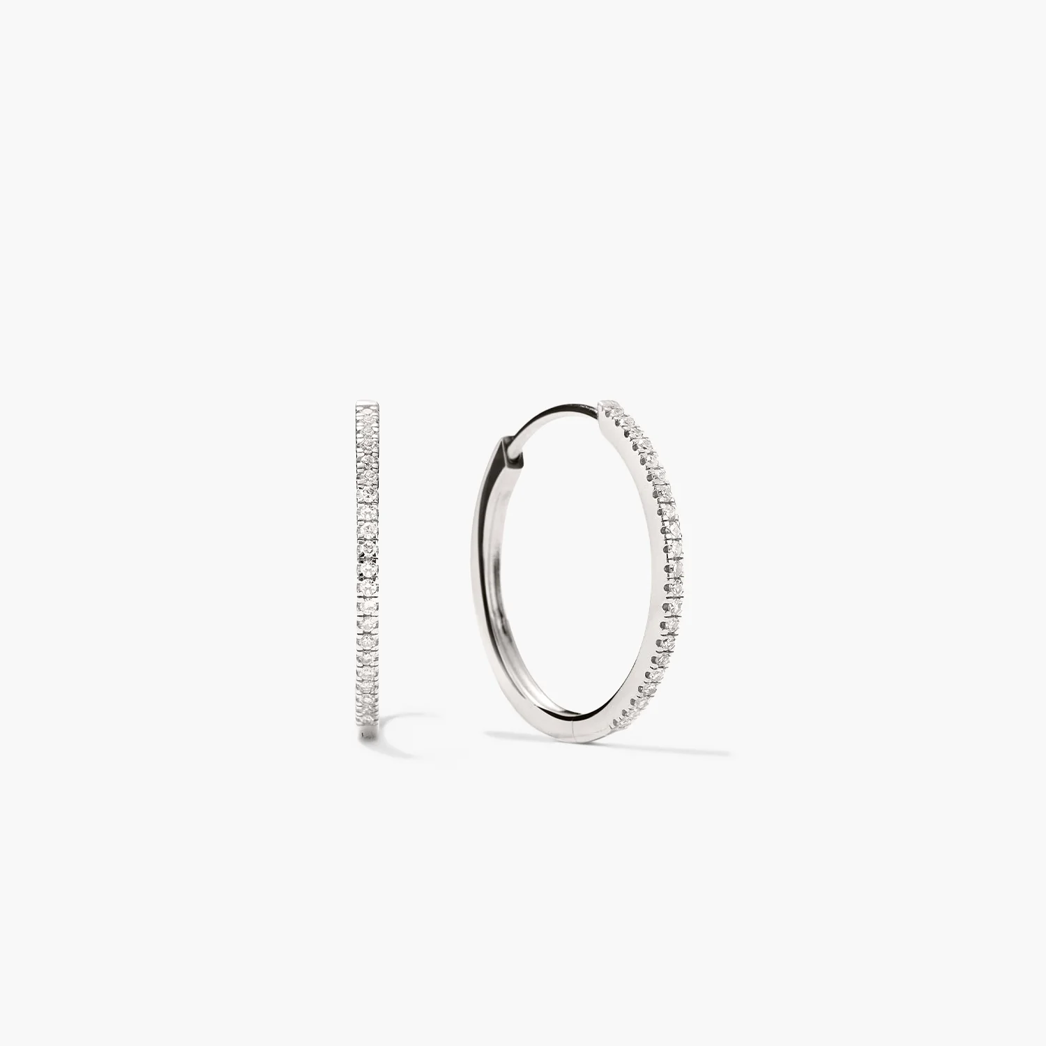 Pavé Diamond Medium Hoops - Image 12