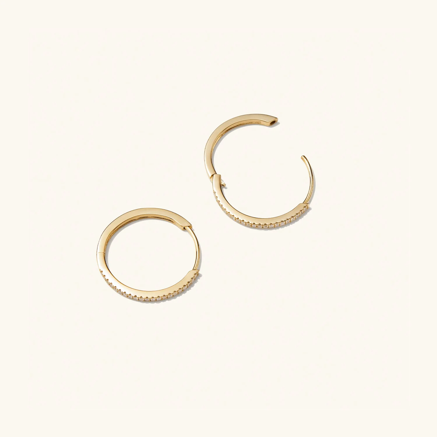 Pavé Diamond Medium Hoops - Image 4