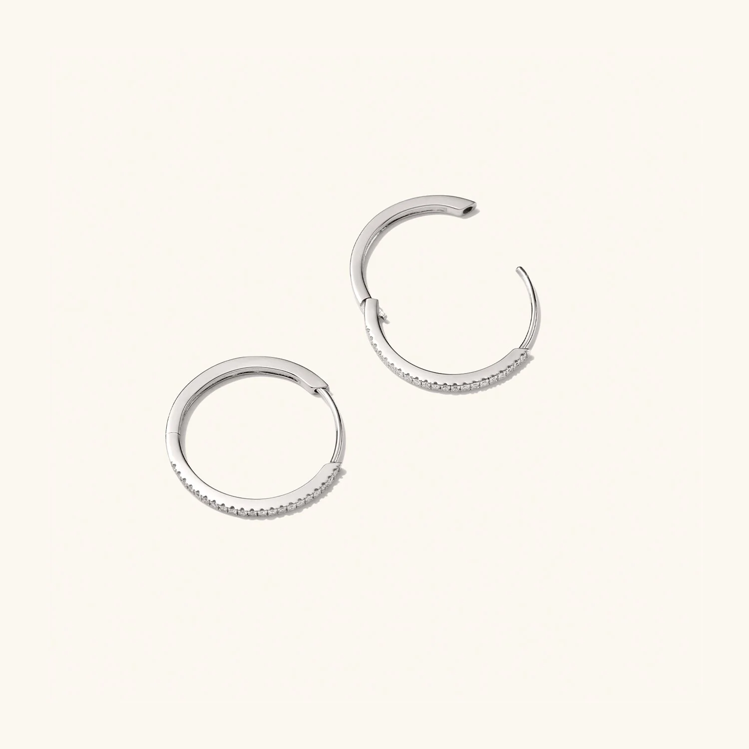 Pavé Diamond Medium Hoops - Image 6