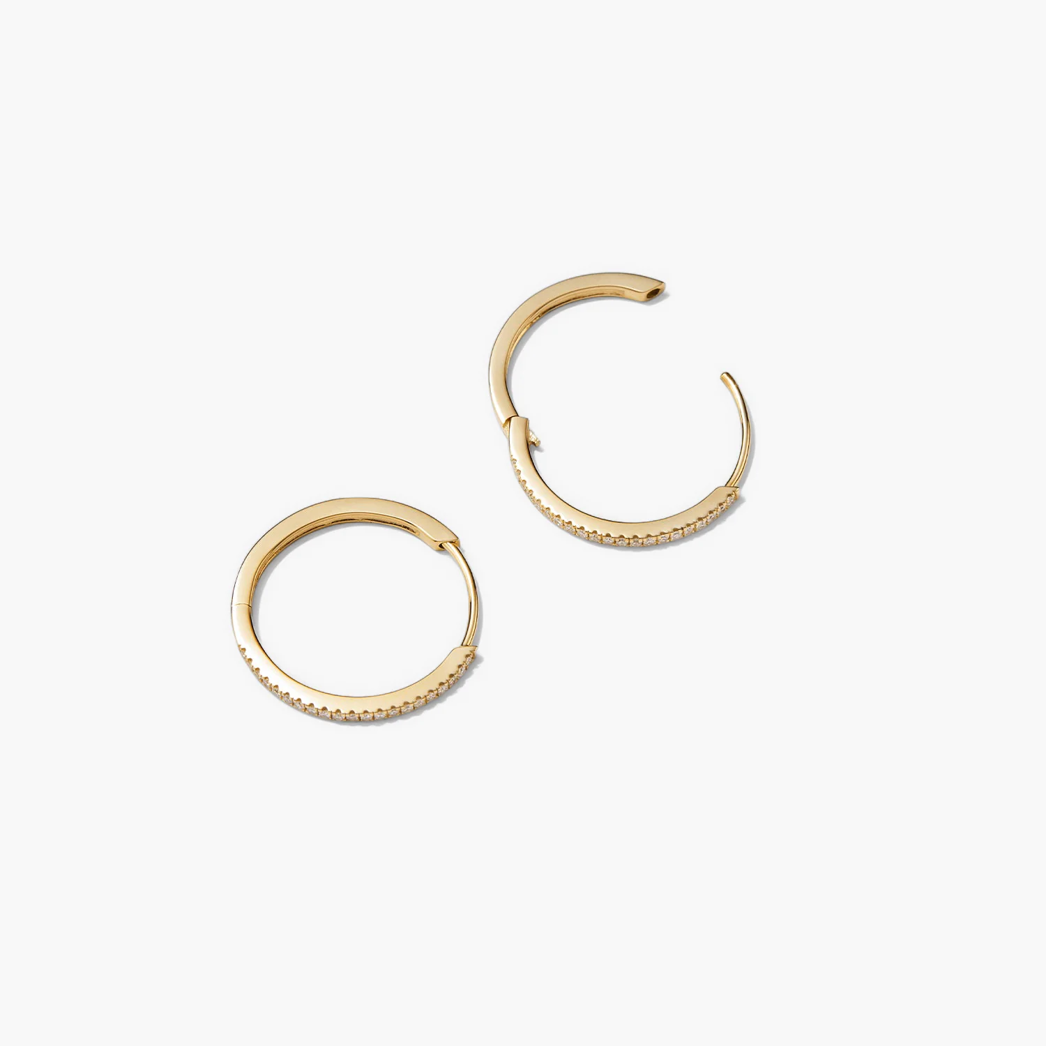 Pavé Diamond Medium Hoops - Image 9