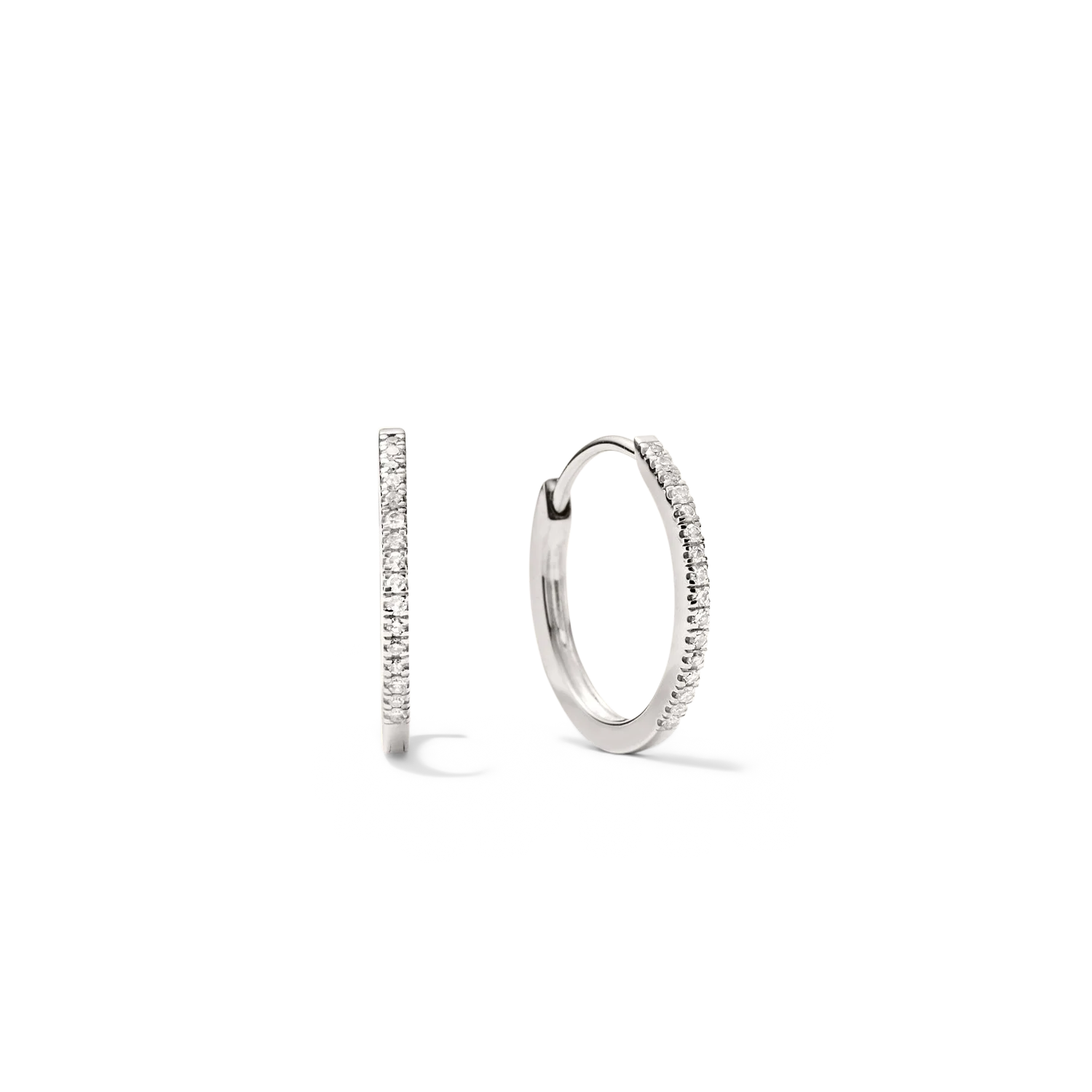 Pavé Diamond Small Hoops - Image 10