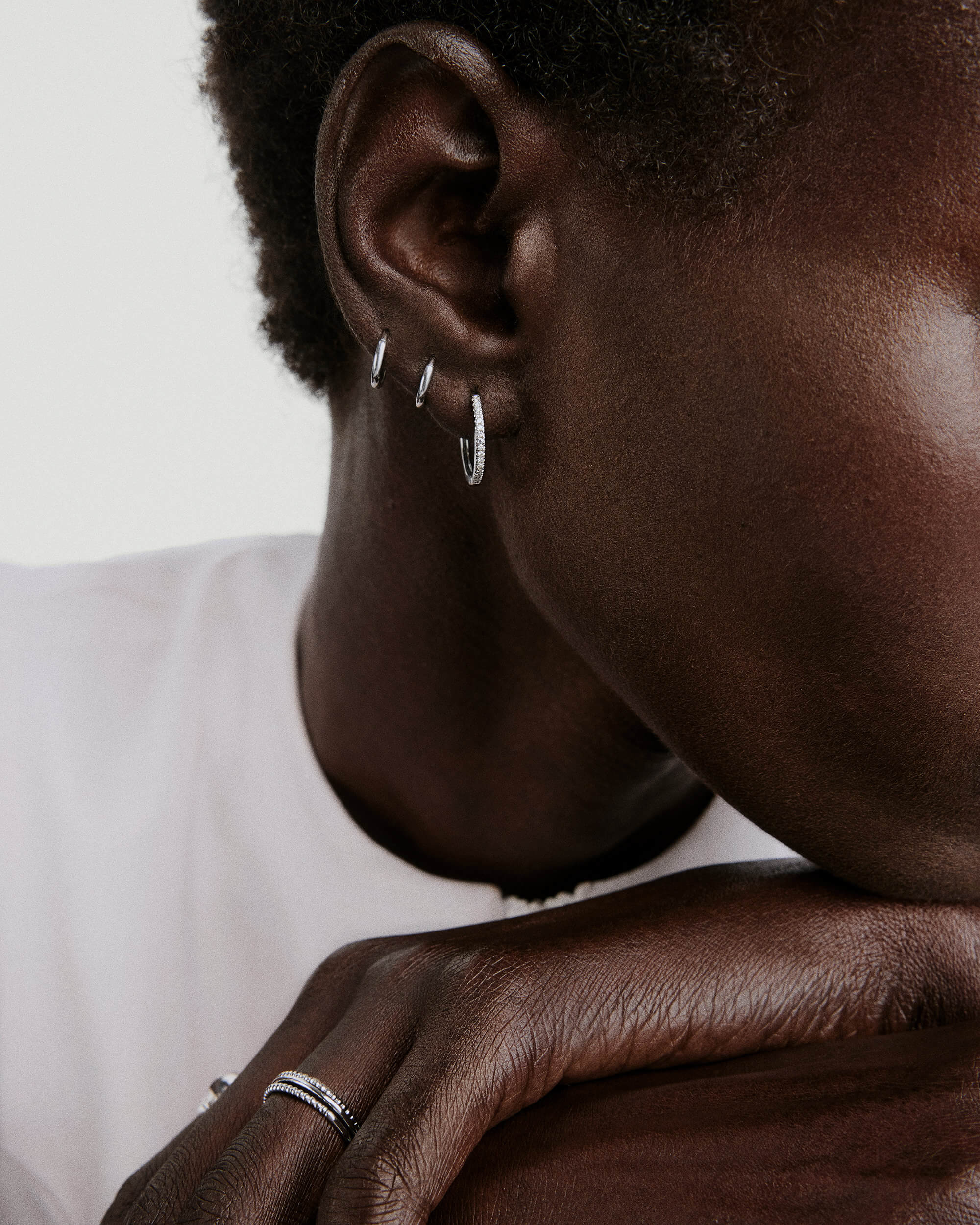 Pavé Diamond Small Hoops - Image 12