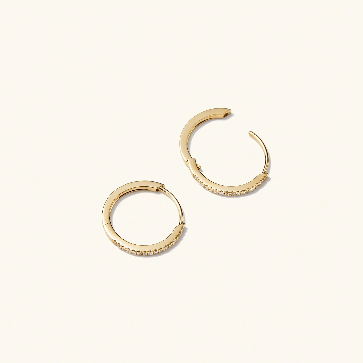 Pavé Diamond Small Hoops - Image 4