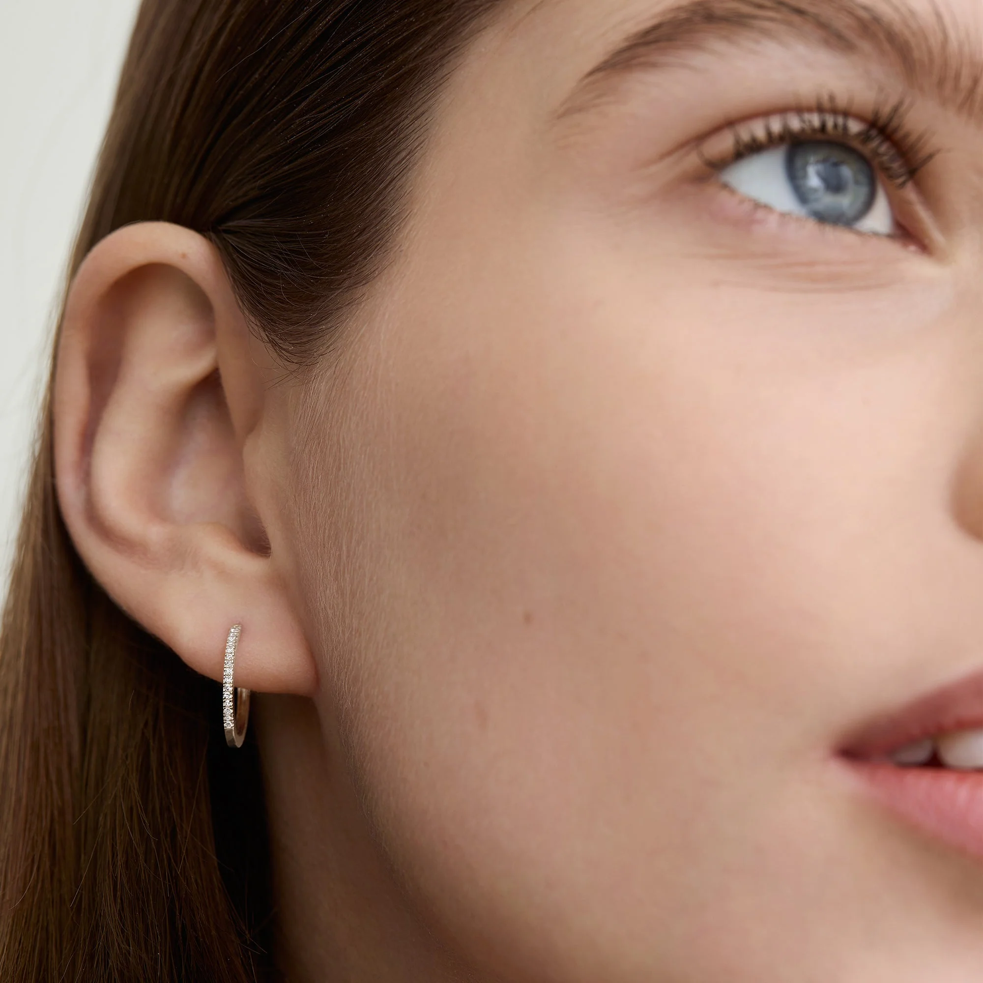 Pavé Diamond Small Hoops - Image 6