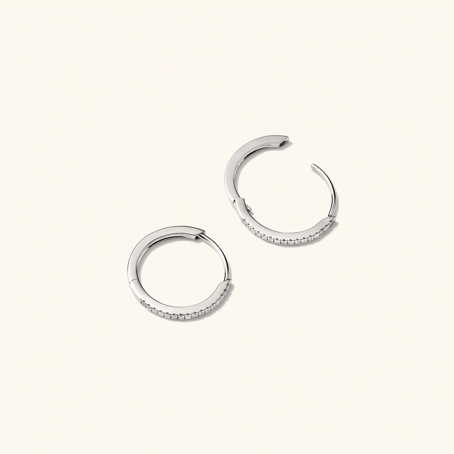 Pavé Diamond Small Hoops - Image 8