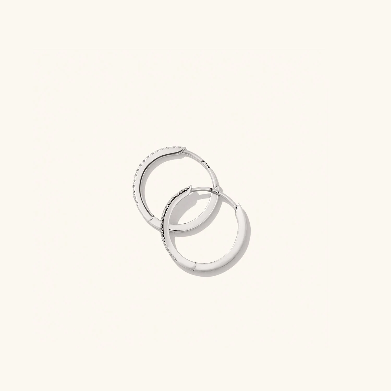 Pavé Diamond Small Hoops - Image 9