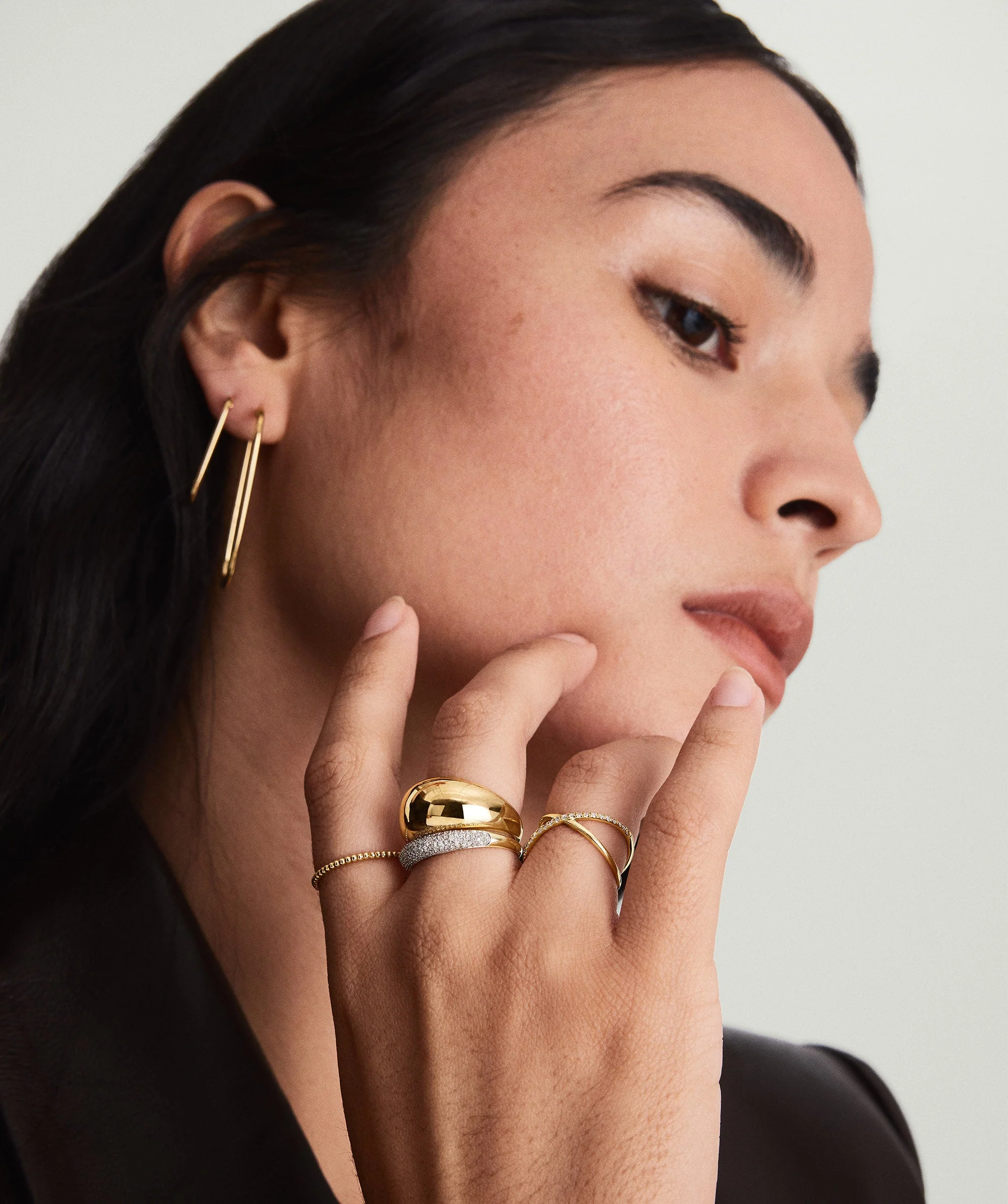 Pavé Diamond Thin Dôme Ring - Image 3