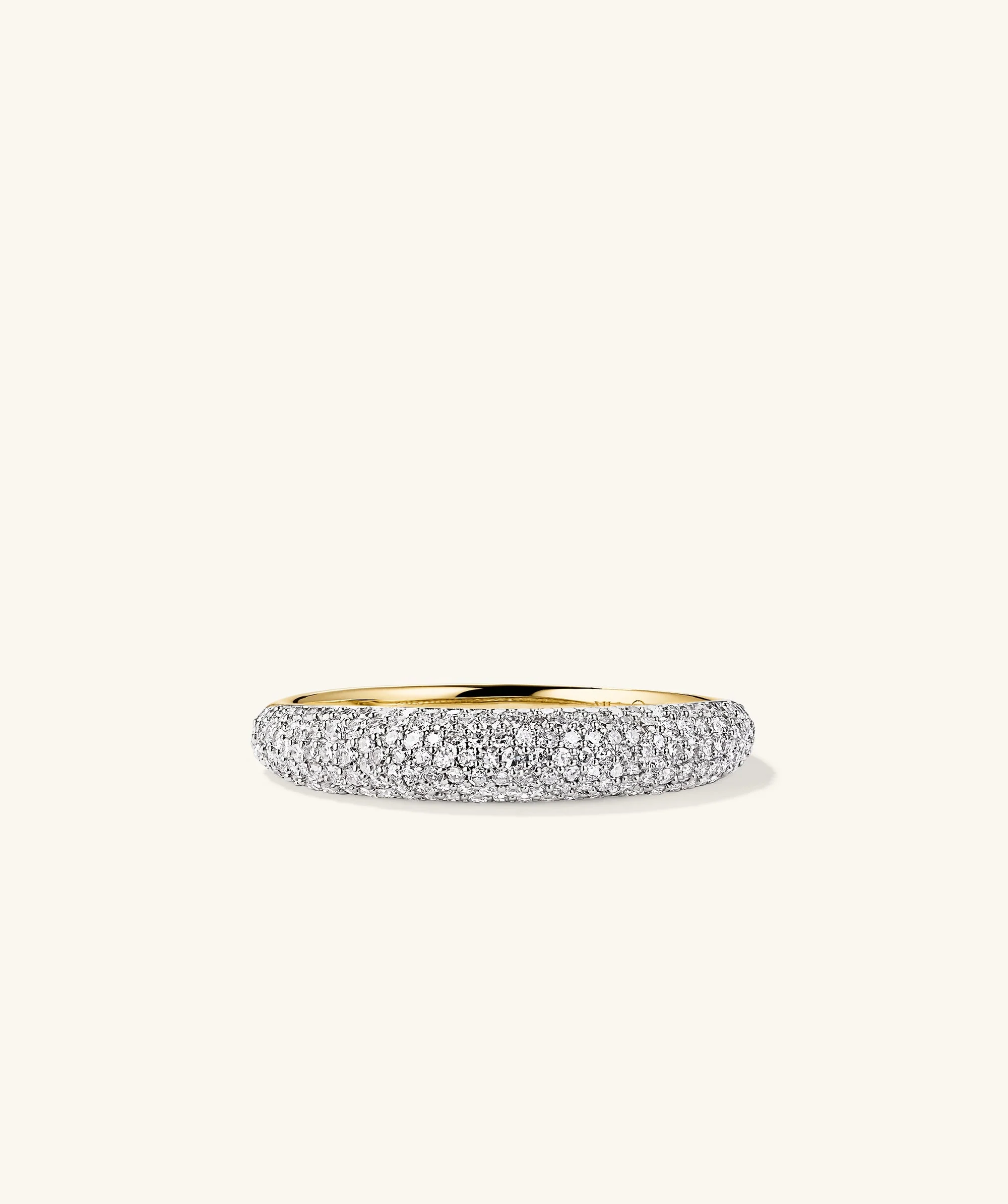 Pavé Diamond Thin Dôme Ring - Image 4