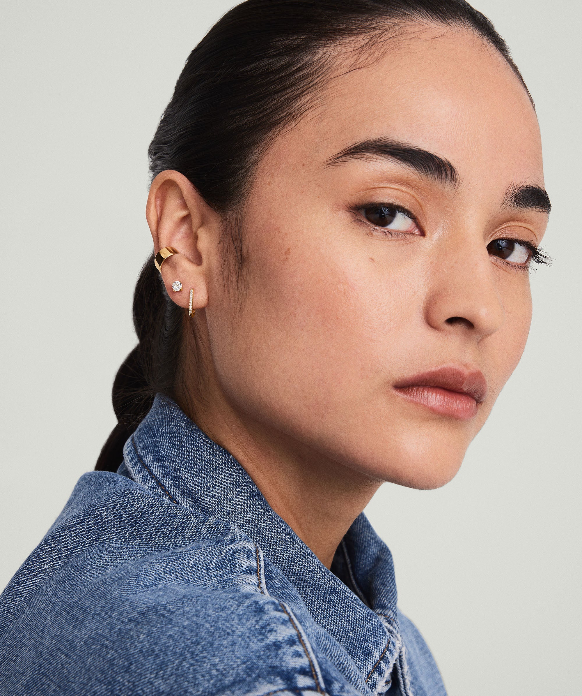 Pavé Diamond Huggie U Hoops - Image 4